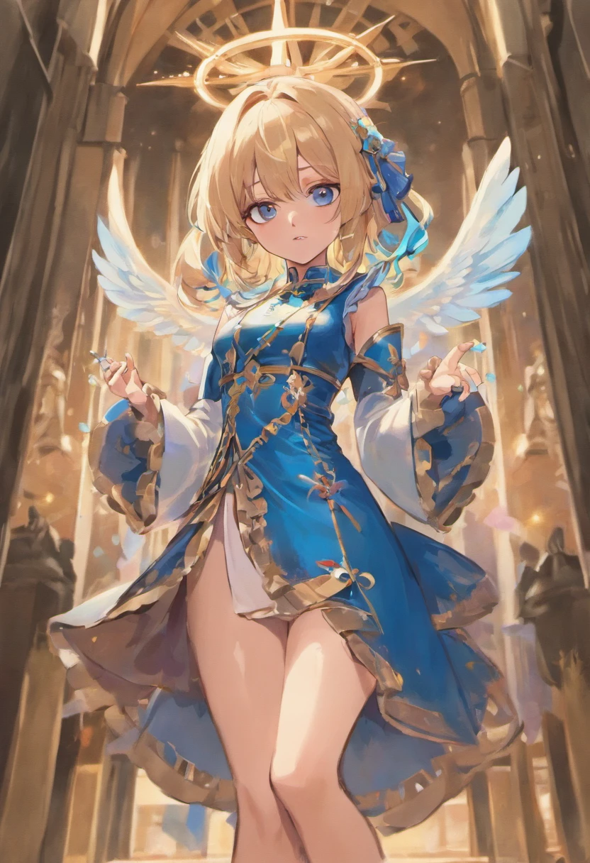 best qualtiy,超高分辨率,1girl,Female clergy,Clergy attire,lewd nun,Nun costumes,adolable,(Kpop idol),(aegyo sal:1),(Gorgeous Hair in Long Purple:1),(blue colored eyes),It looks like in front of the audience,The whole body of the character,facing the front there,highly detailed exquisite fanart, Great character design,anatomy correct,highly detailed character,Stiletto heels,Bare legs,Western-style magic