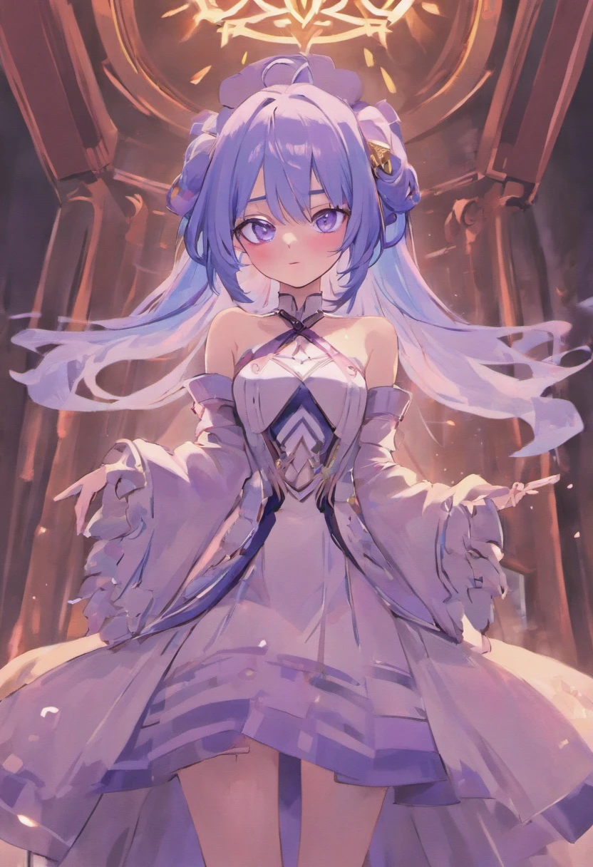 best qualtiy,超高分辨率,1girl,Female clergy,Clergy attire,lewd nun,Black and white nun costume,adolable,(Kpop idol),(aegyo sal:1),(Gorgeous Hair in Long Purple:1),(blue colored eyes),It looks like in front of the audience,The whole body of the character,facing the front there,highly detailed exquisite fanart, Great character design,anatomy correct,highly detailed character,Stiletto heels,Bare legs,Western-style magic