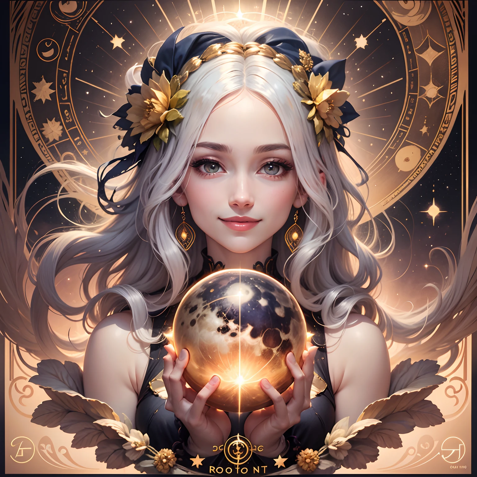 birth chart, Venus, light, moon, sun, planet, star, gentle smile, rococo