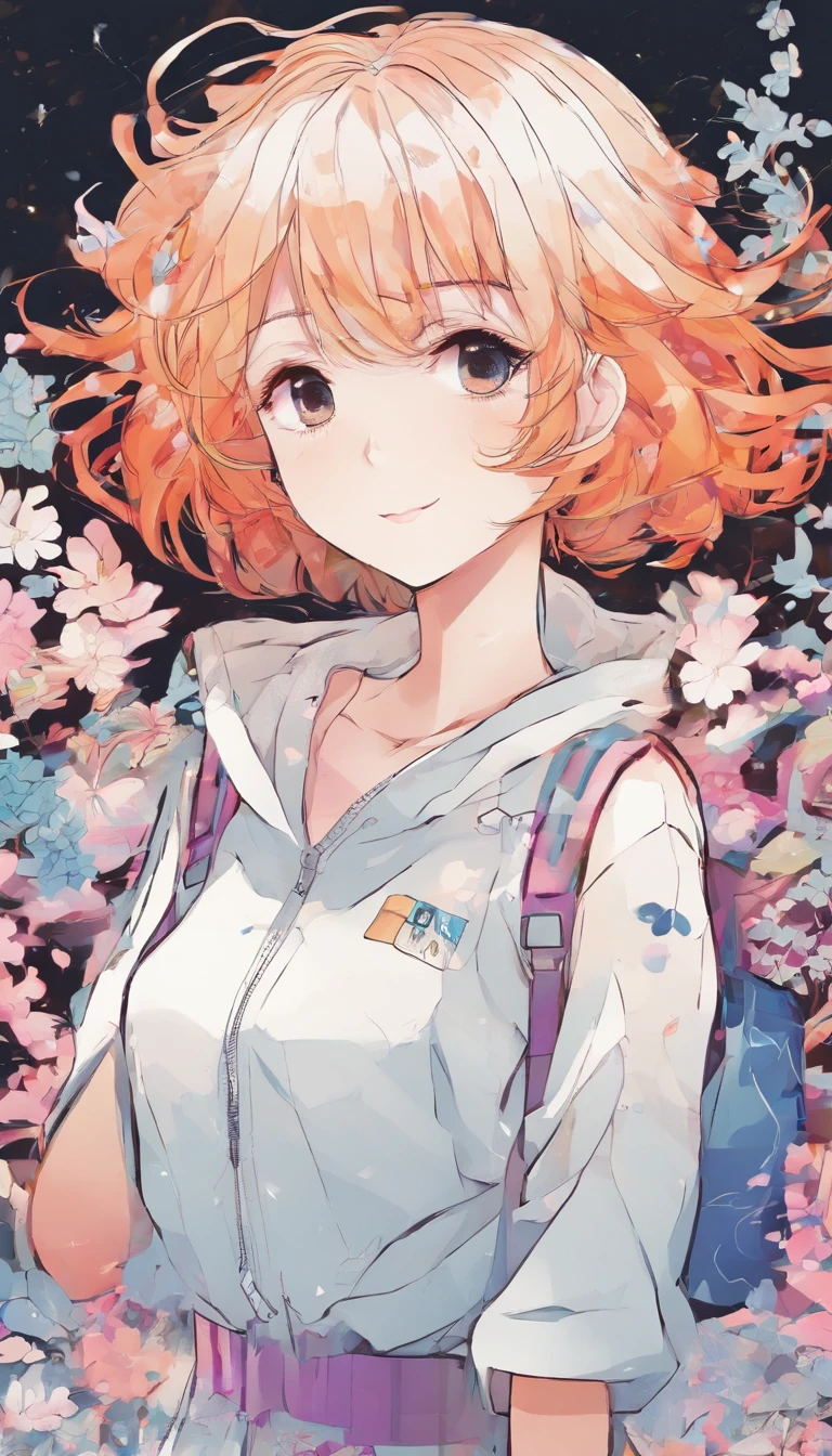 A girl with short hair,ssmile