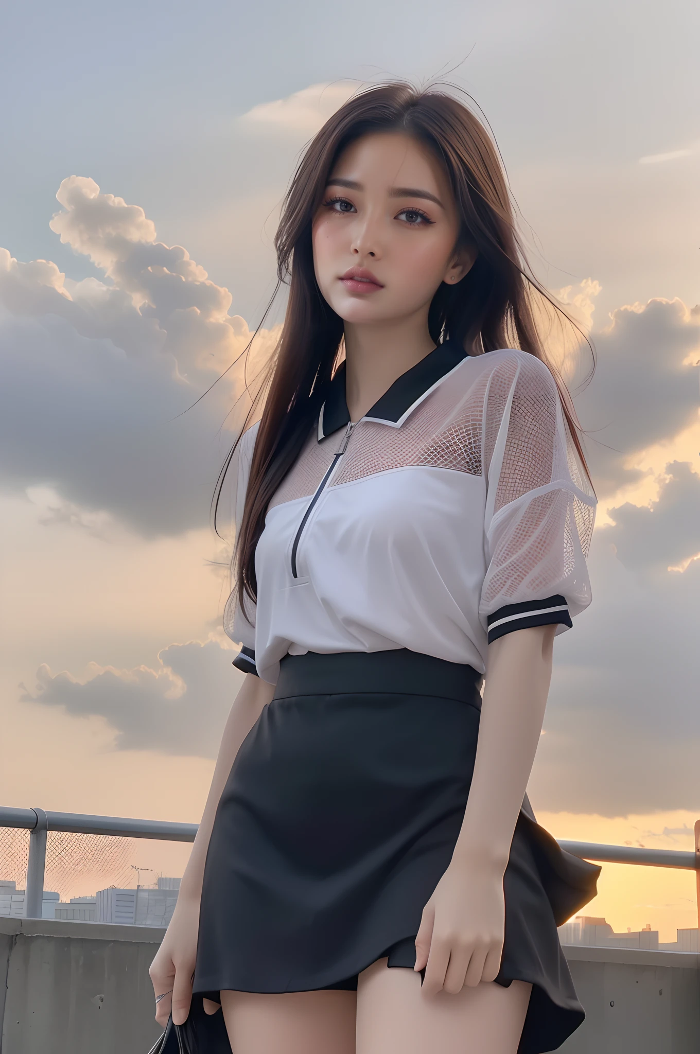 Thin eyeliner、Light plum lips、beautiful countenance、Japan Woman、top-quality