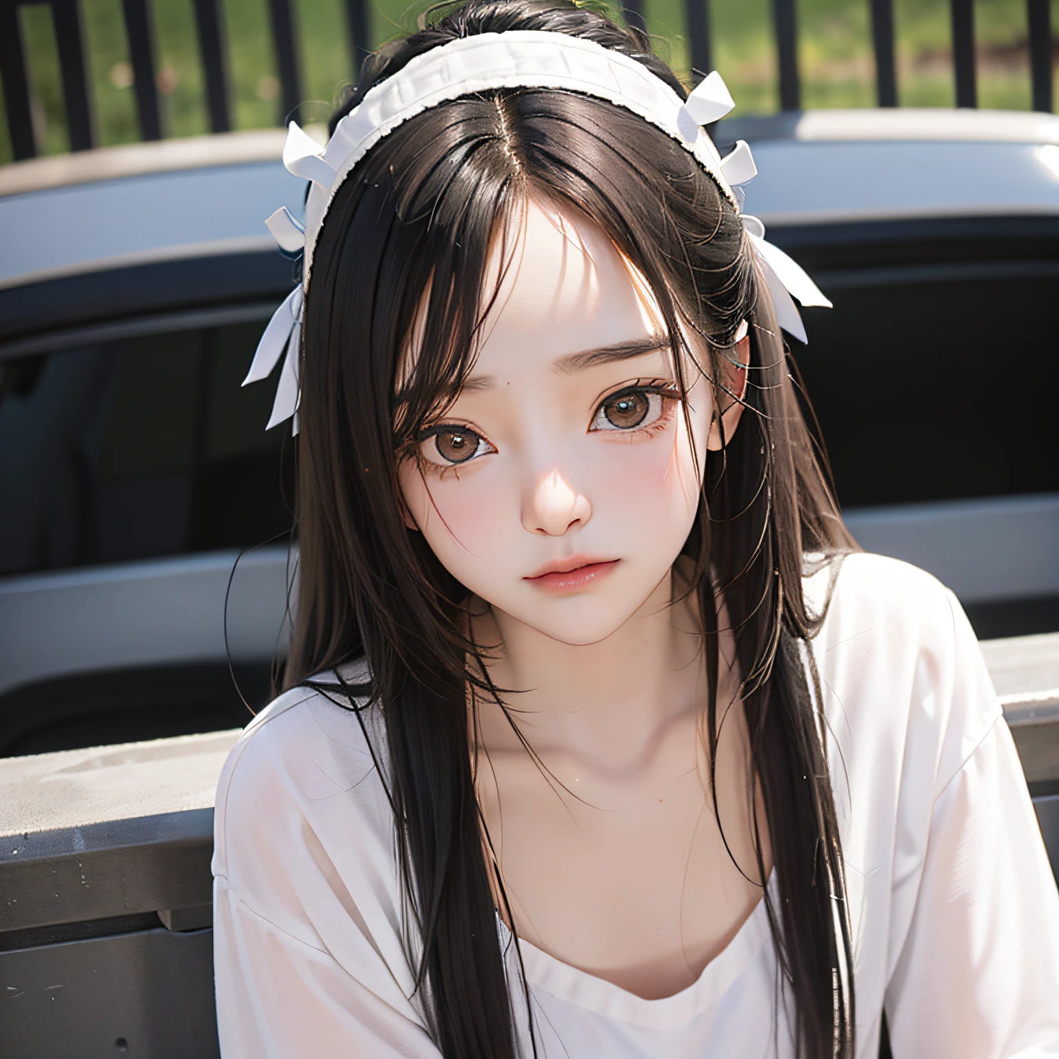 Beautiful and cute, 16-year-old high school girl, black hair and brown eyes, few friends, always expressionless.