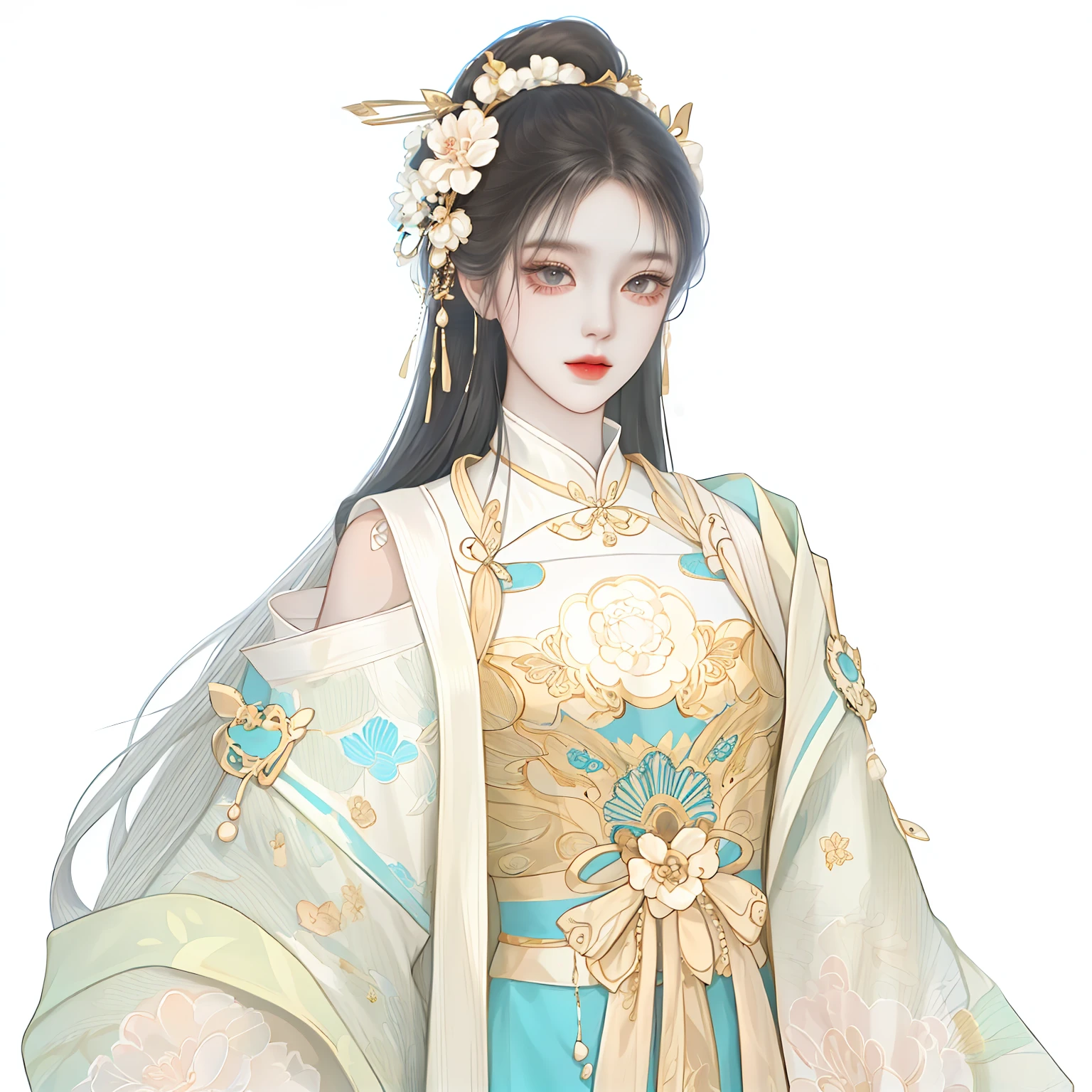 oriental girl,Works of masters,Best picture quality,Higher quality,high detal, 超高分辨率, 8K分辨率, depth of fields, cinematic photogtaphy, intricately details, carefully, meticuloso, glorious, max detail, extreme beautiful, (((1girll, 独奏))), 18yr old, long whitr hair,whaite hair, white skinned, A picture, tmasterpiece, (Best picture quality), Higher quality, high detal, 超高分辨率, in a panoramic view, Exquisite facial features, s the perfect face