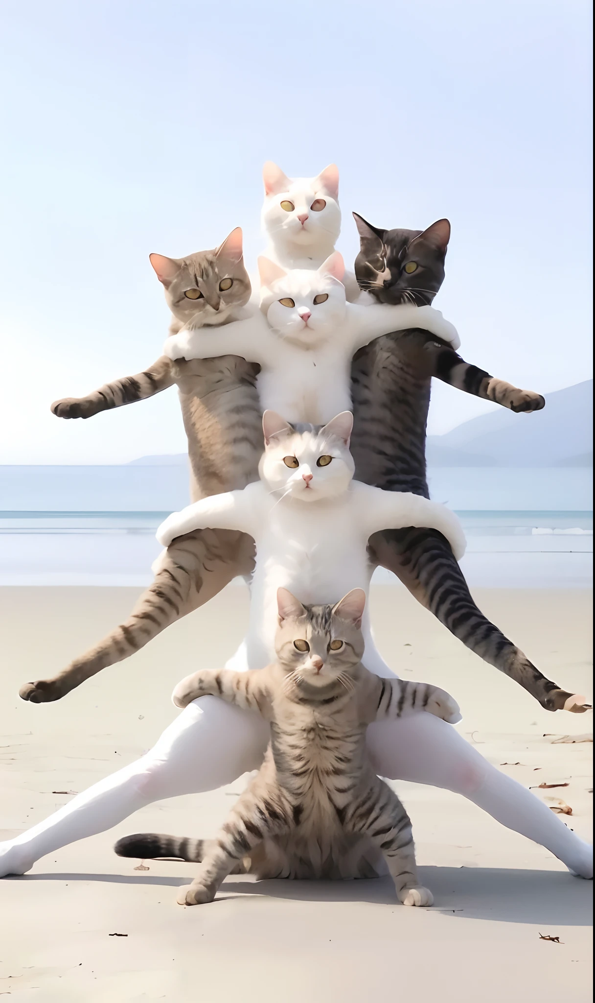 There are many cats standing together, Cats! are around, Cats, catscatscats, author：Tadashi Nakayama, god of cats, cat tower, doing a majestic pose, catss, new cats movie, Cute cats, cats party, cat masterpiece, cats cat dreamcats