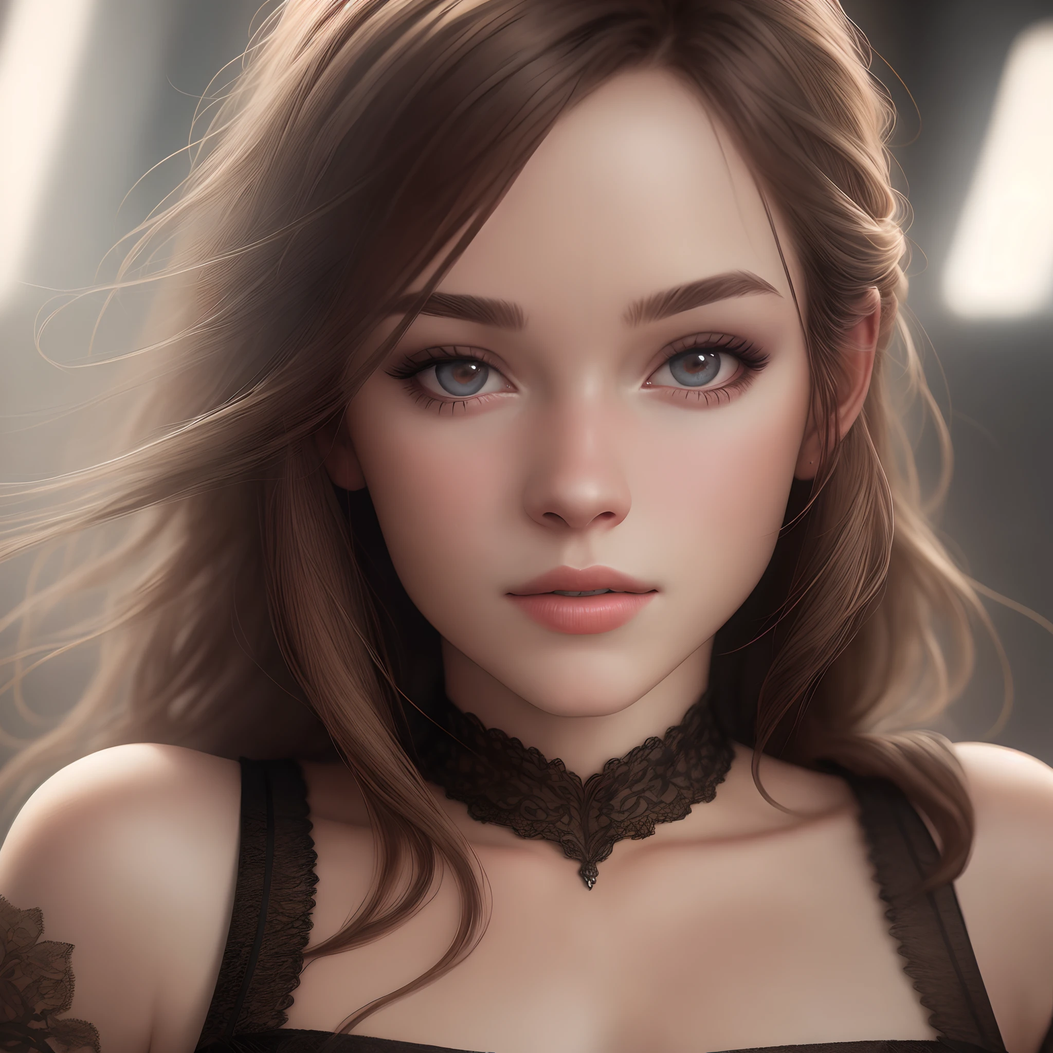 Portrait of a beautiful girl in a lace dress, epic, realistic, cinematic, fantastic, realistic render