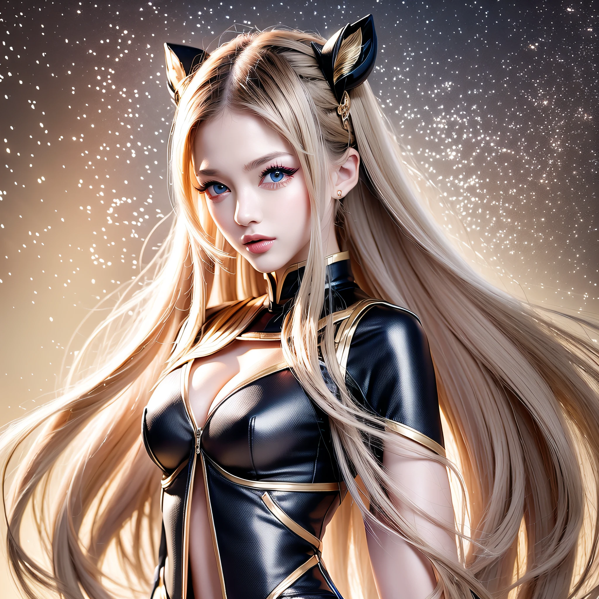 Female, long hair, beautiful but well-proportioned, super high IQ, like women, hair is light yellow, making people feel warm and kind. --auto --s2