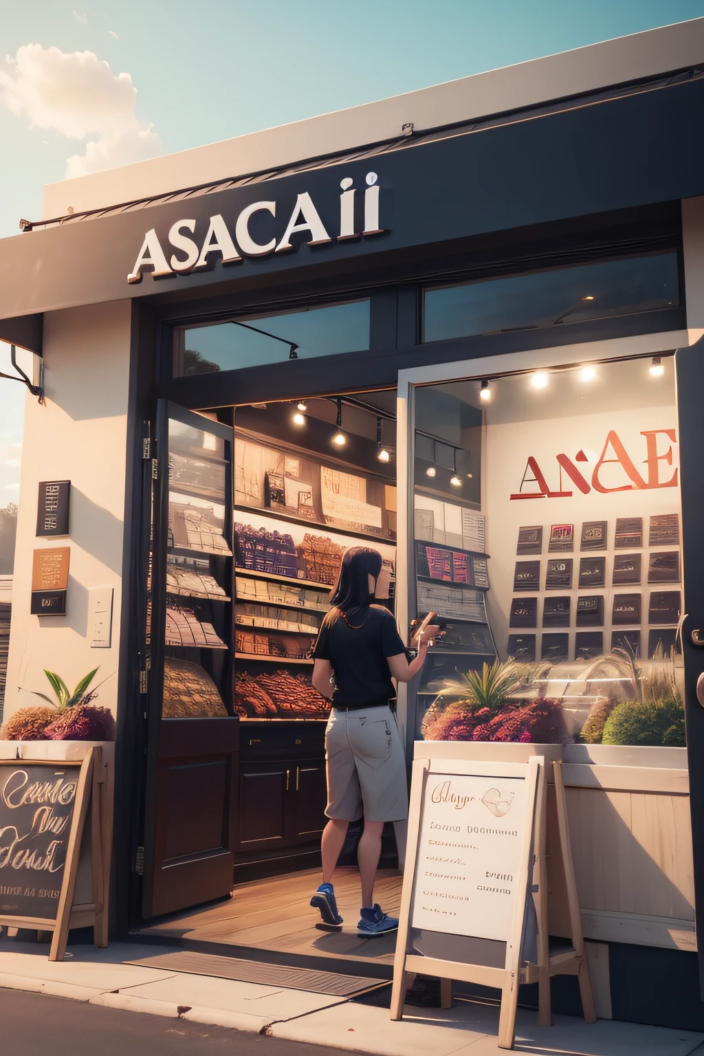 create a brand for a store that sells açaí and ice cream, using the names Unity Açaí