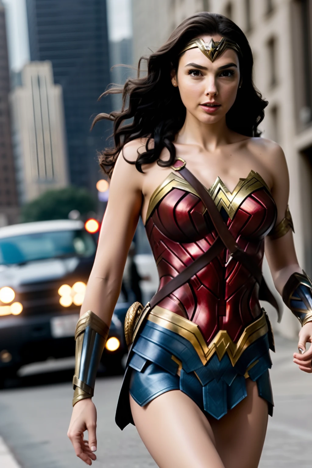 Gal Gadot、Wonder woman、Female sexy、In the city
