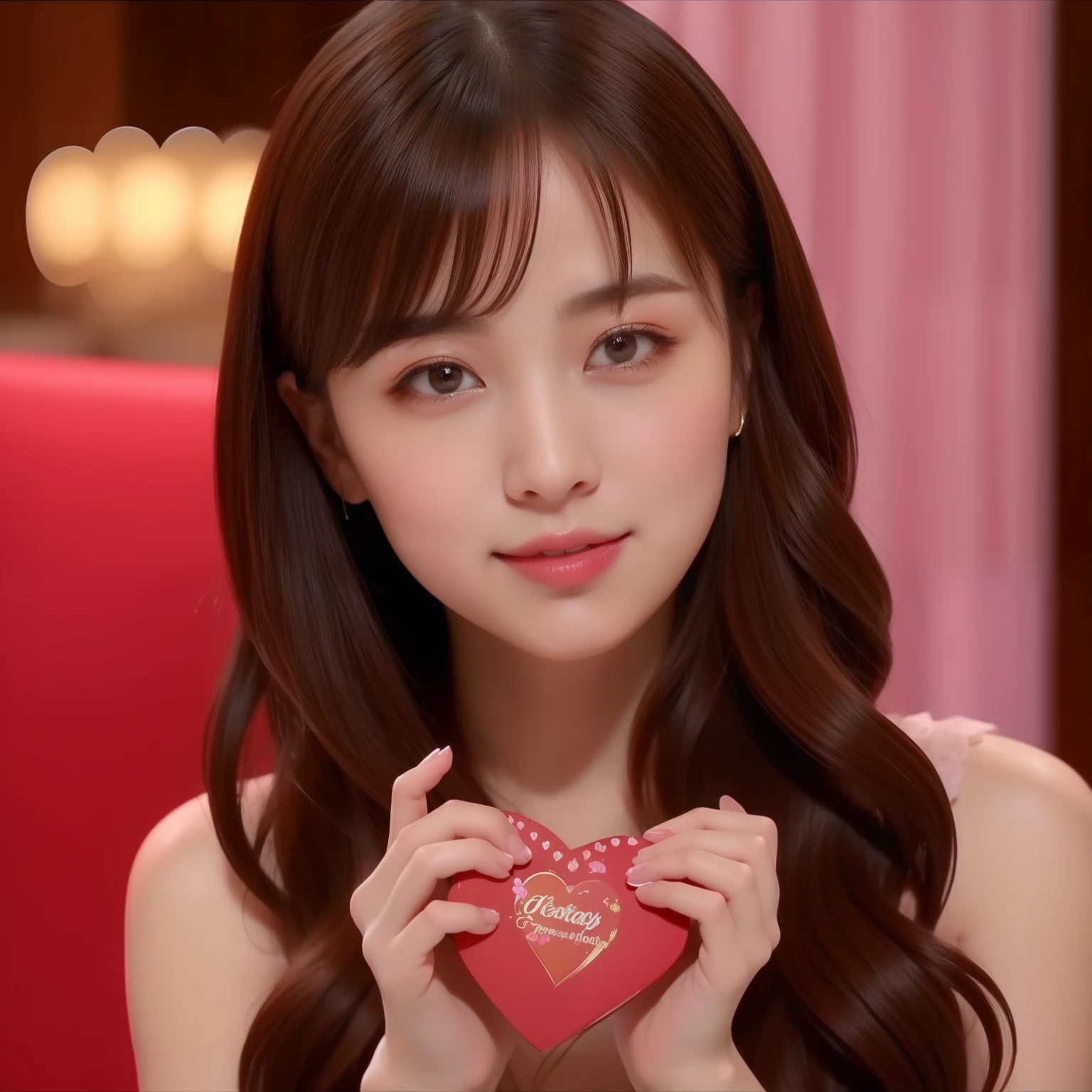 Valentine’s Day、Beautiful girl passing chocolate、(One girl:1.5)、Super beautiful、Super masterpiece、HDTV、