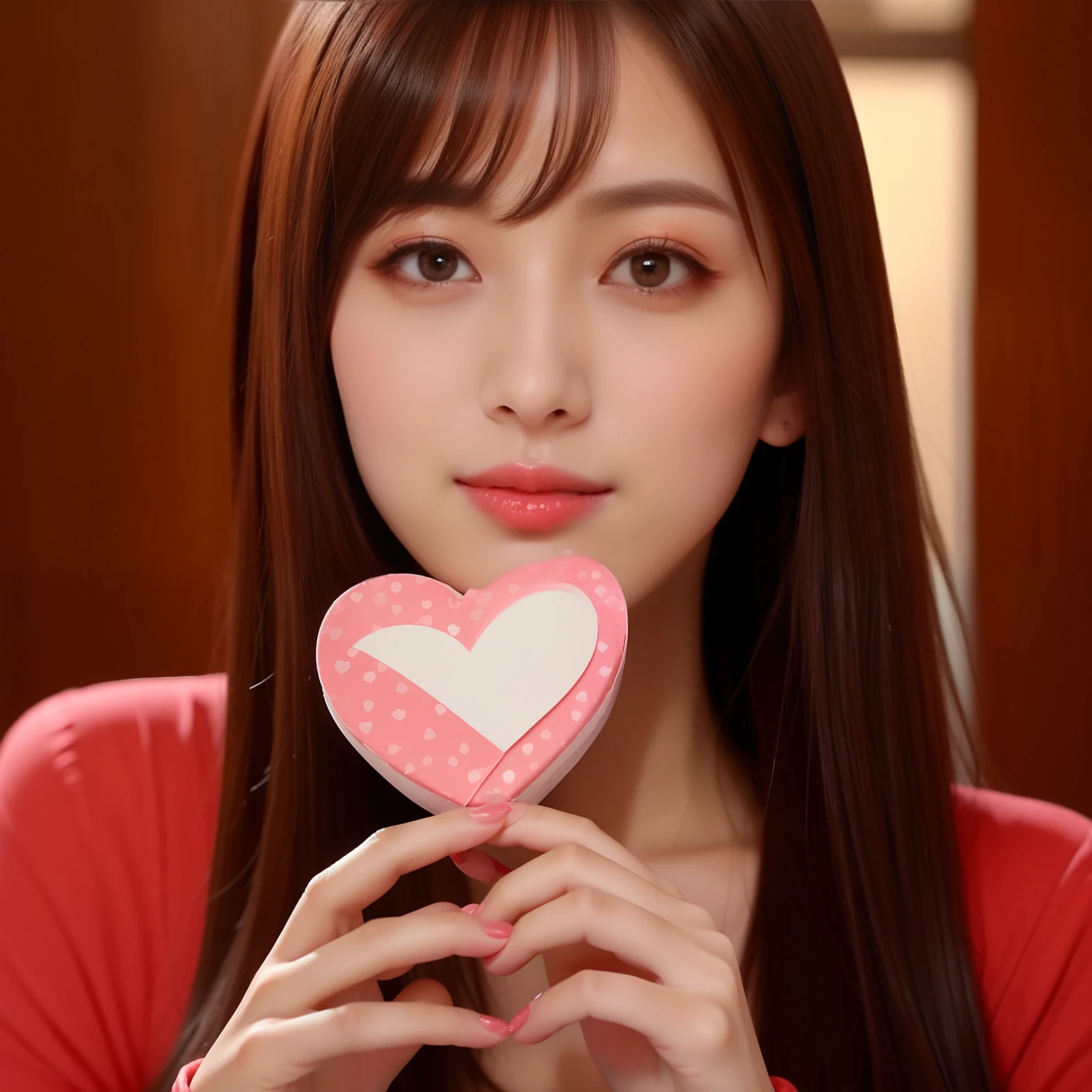 Valentine’s Day、Beautiful girl passing chocolate、(One girl:1.5)、Super beautiful、Super masterpiece、HDTV、