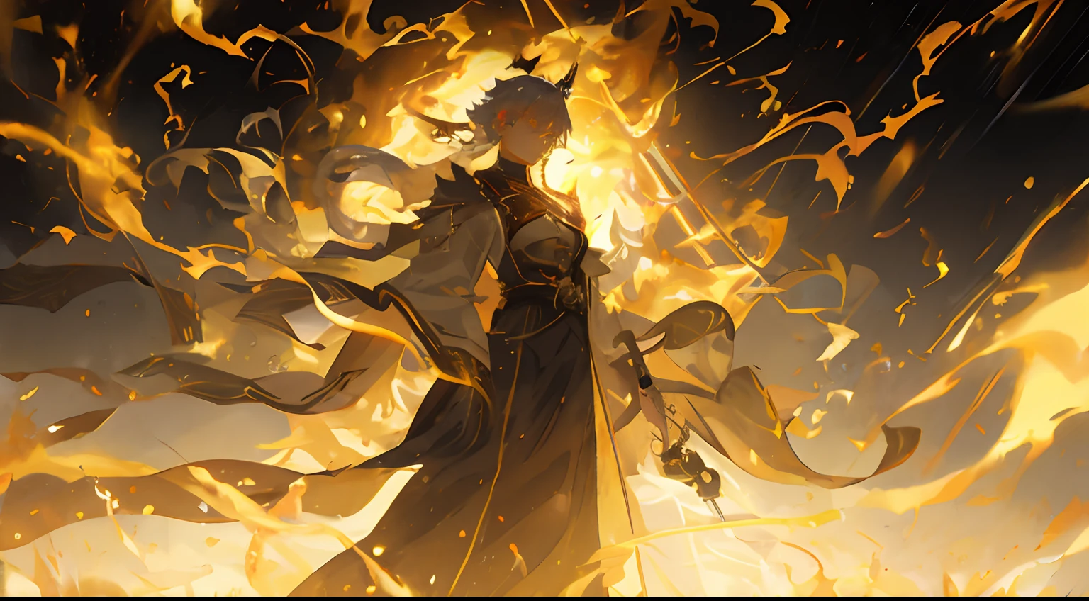 anime big breast,Artistically,condescending,Contemptuous eyes,Flame Mage,modern attire