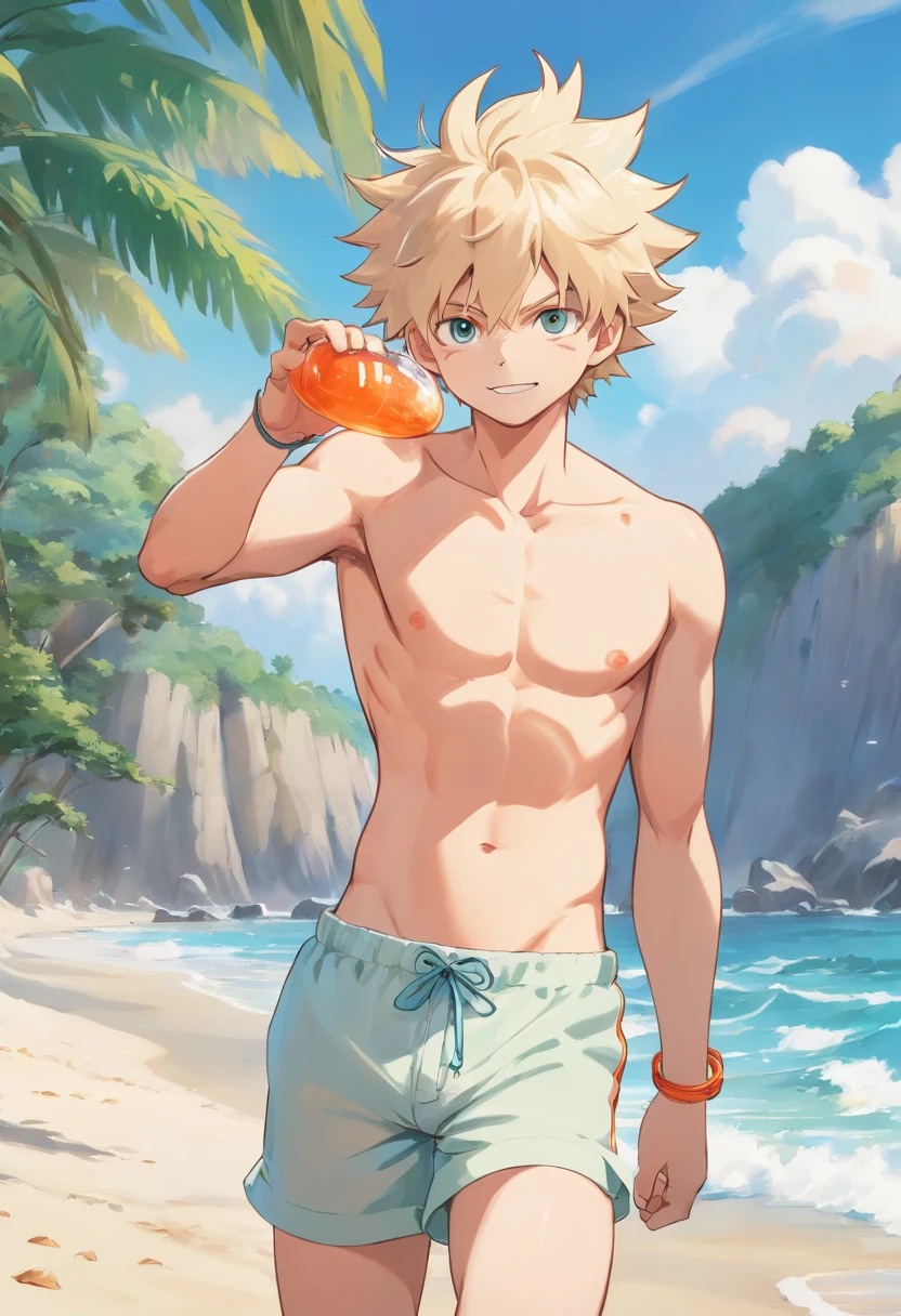 Bakugo de cueca transparente na praia 1boy largo penis