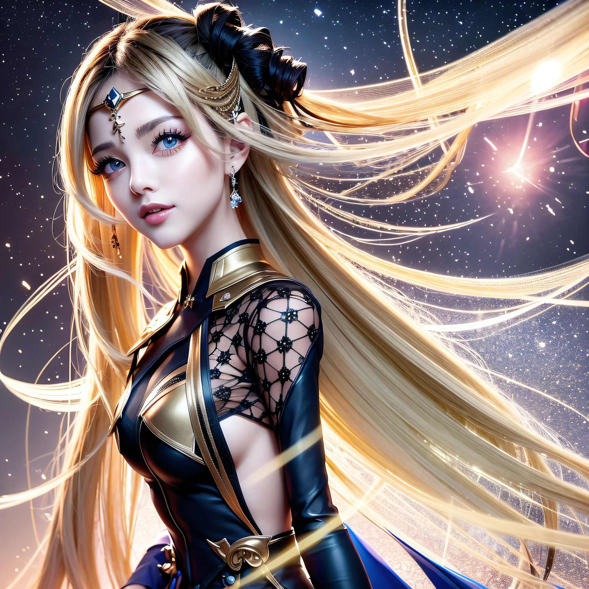 Female, long hair, beautiful but well-proportioned, super high IQ, like women, hair is light yellow, making people feel warm and kind. --auto --s2