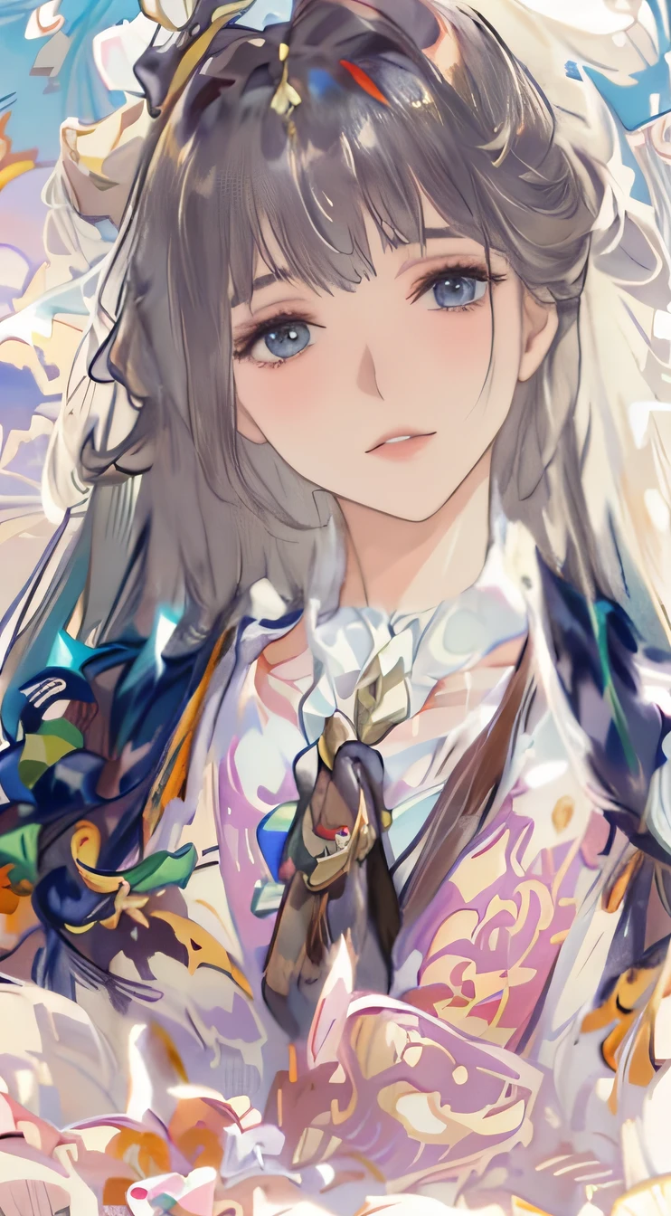 Highest quality,The perfect masterpiece,Perfect artwork,Delicate face,, 17 years old,Black-haired girl,long whitr hair,Black transparent eyes,Ancient wear,walnuts,Exquisite clothing,Delicate face,Delicate hairstyle