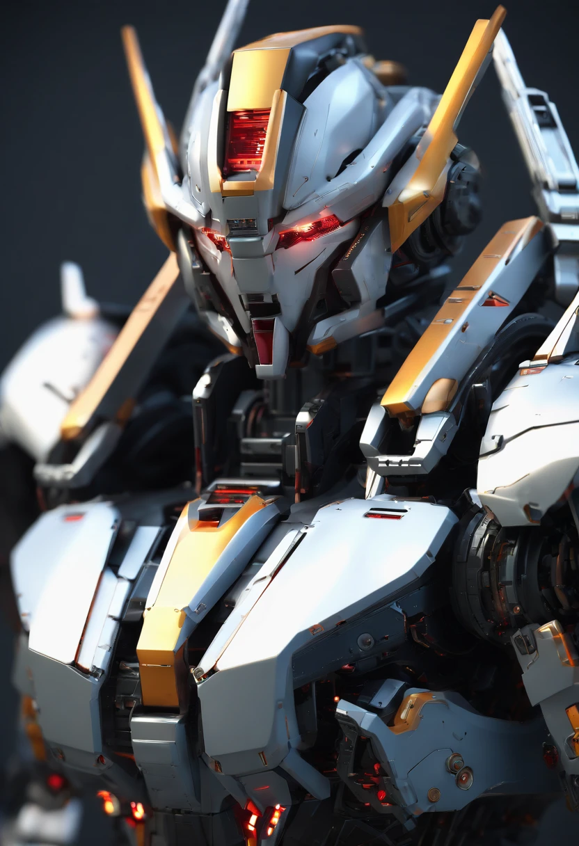 Gundam mecha , science fiction, front view, Sense of technology, C4D, Oc renderer, unreal engine, high detail, industrial design, 8k HD, studio light, retro