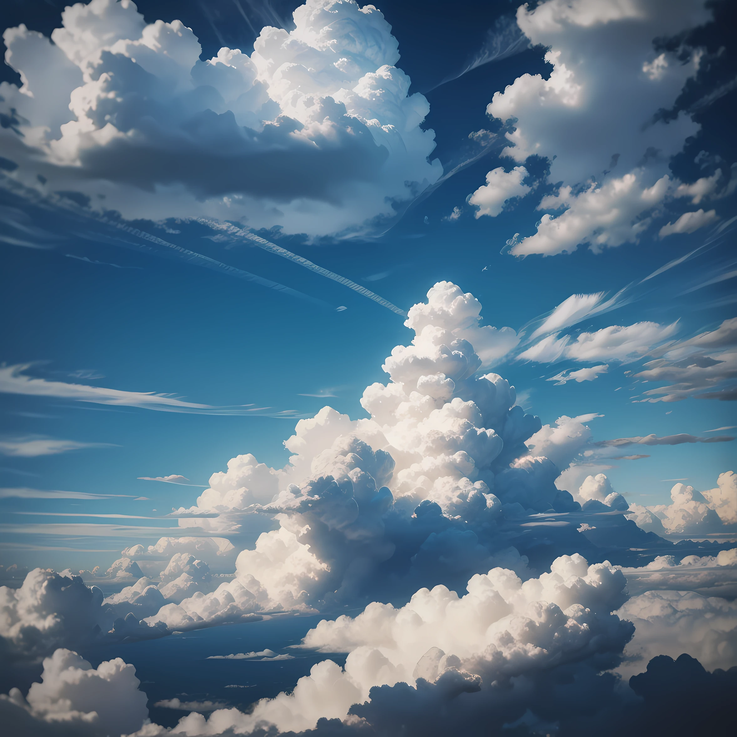 a blue sky,white cloud,