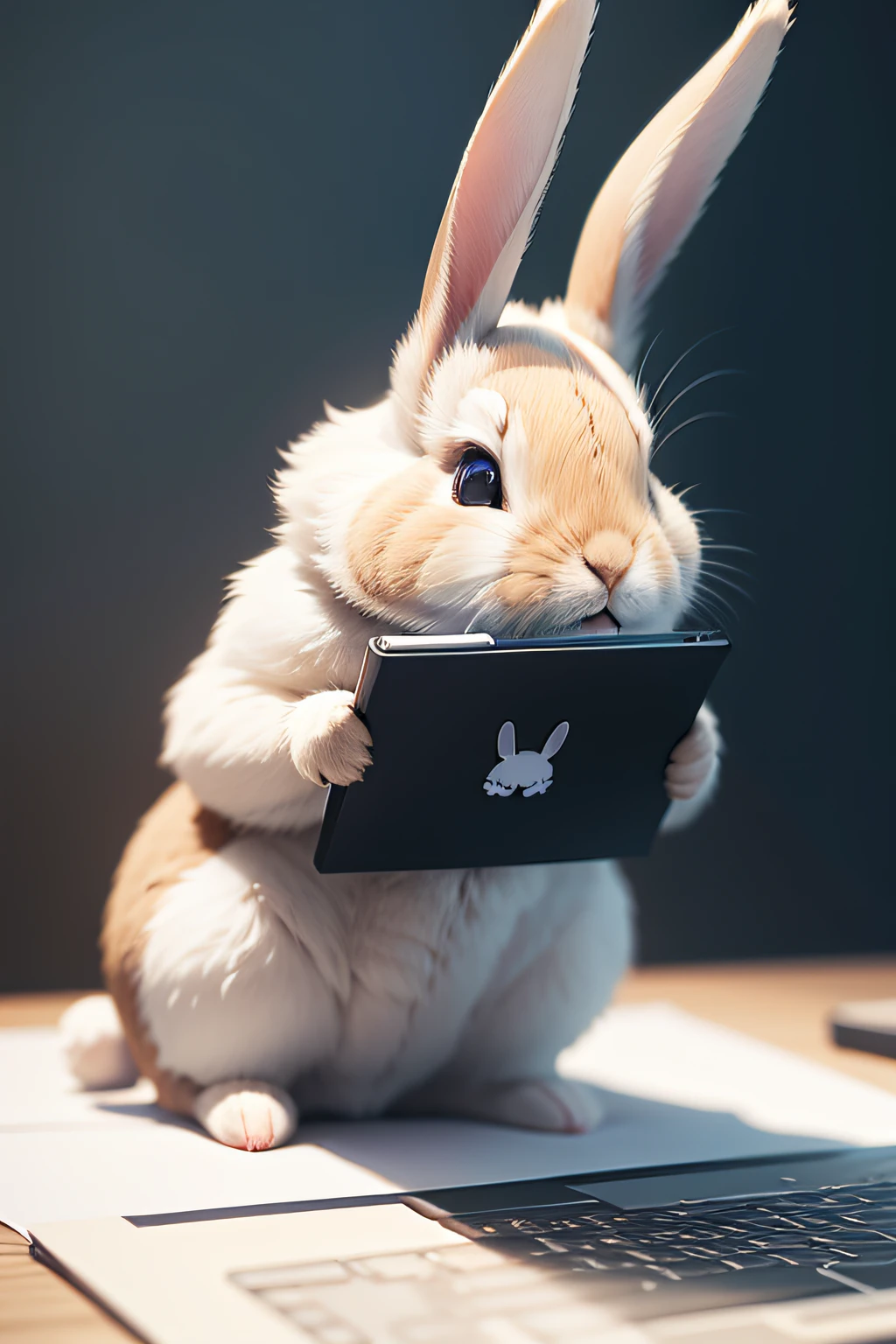 A real rabbit writing code,Not human