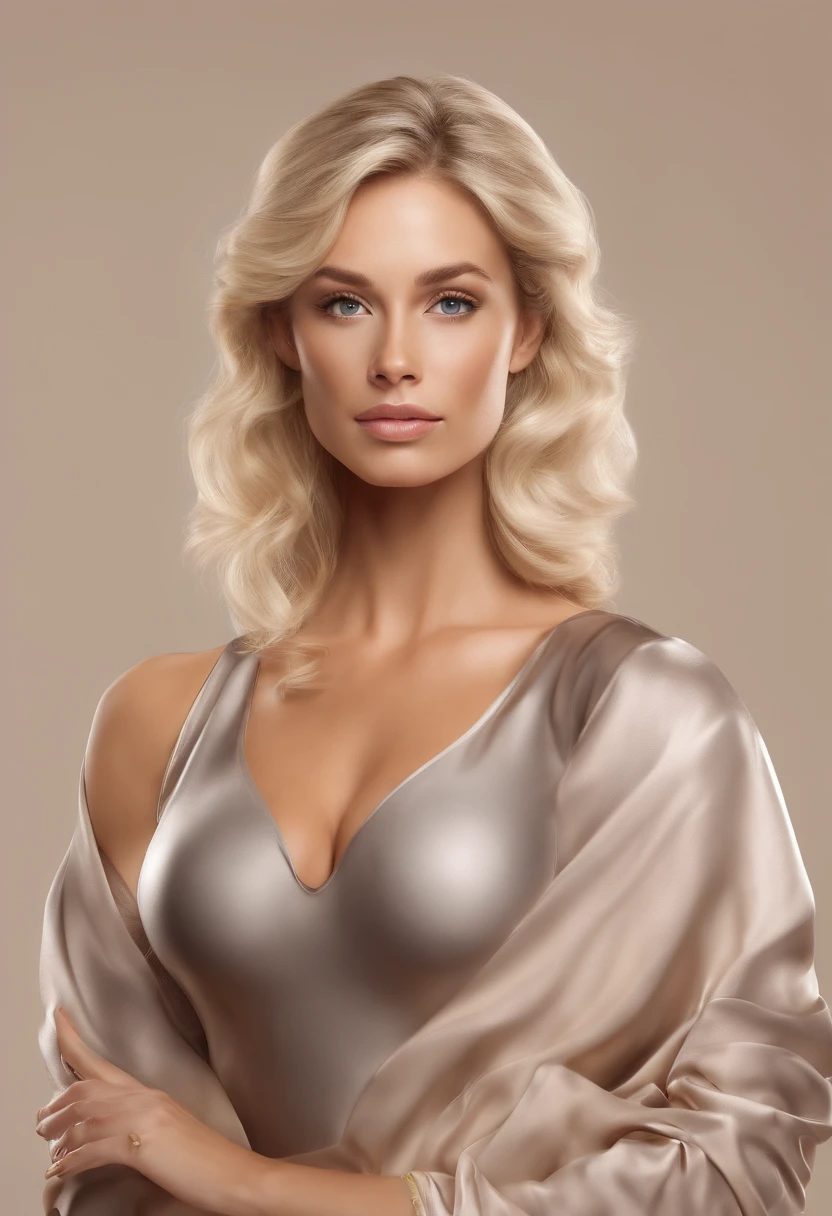 blonde fitness woman portrait, photoreal