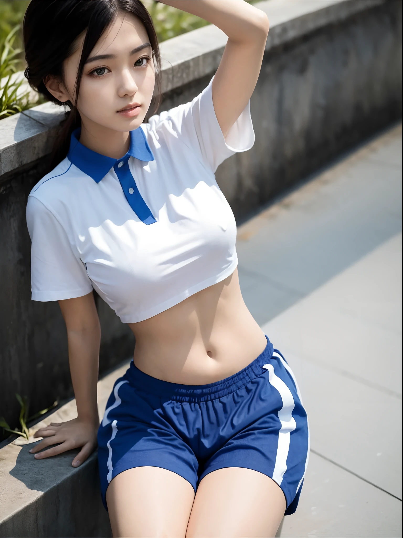 best quality, masterpiece, ultra high resolution, original photo, (lifelike:1.4), 1 girl, Detailed face, cowboy shooting, exist (Tight blue collar white shirt, Tight high-cut blue sports shorts,white transparent),exist学校厕所里,躺exist充满水的浴缸里,躺exist充满水的浴缸里,legs spread,legs spread,Turbulent posture,Turbulent posture,big breasts, Raised nipples, Raised nipples,Raised nipples,Unbuttoned clothes,split,The whole body is soaked with clothes, The whole body is soaked with clothes, Wet clothes cling to the body, Wet clothes cling to the body, (Willow Yao:1.2), Hair tied into balls,Hair tied into balls, Bokeh, beautiful lightexistg, model posexistg, Perfect body,Nice face,15 year old beautiful girl,Pull up the posing to reveal underwear,legs spread,There is thick liquid flowing down the inside of the leg,The front of the pants is soaked,transparent underwear,The small slit below is recessed,Water leaked from the small slit and soaked the underwear,Anterior top of the crotch,Pubic hair exposed