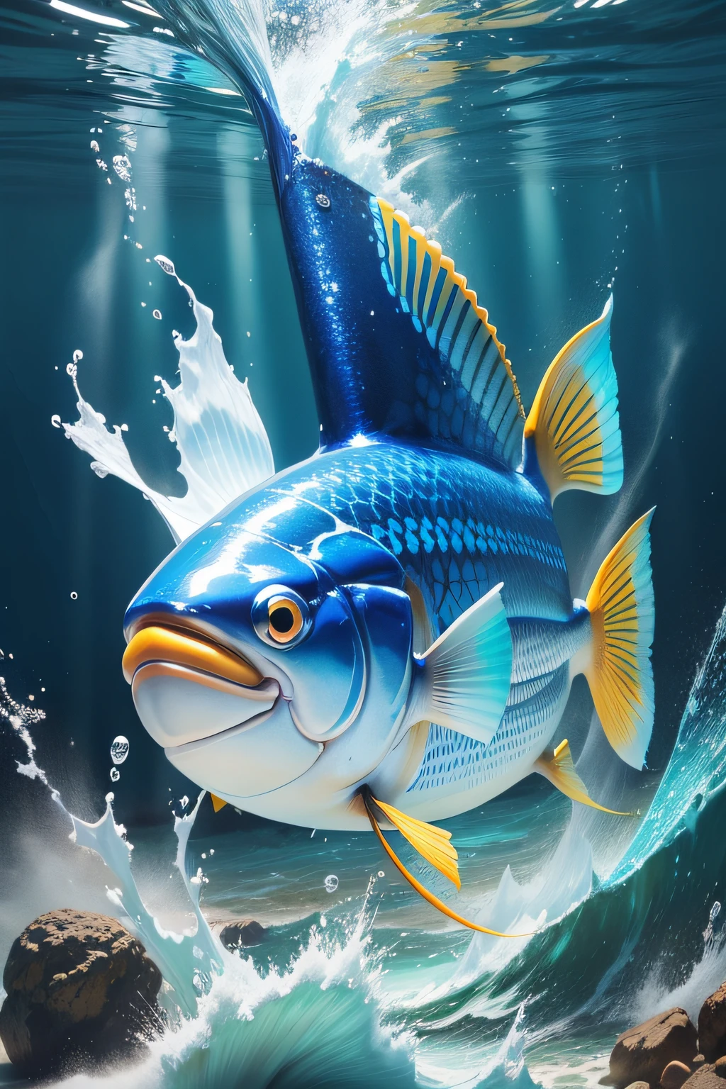 um peixe azul