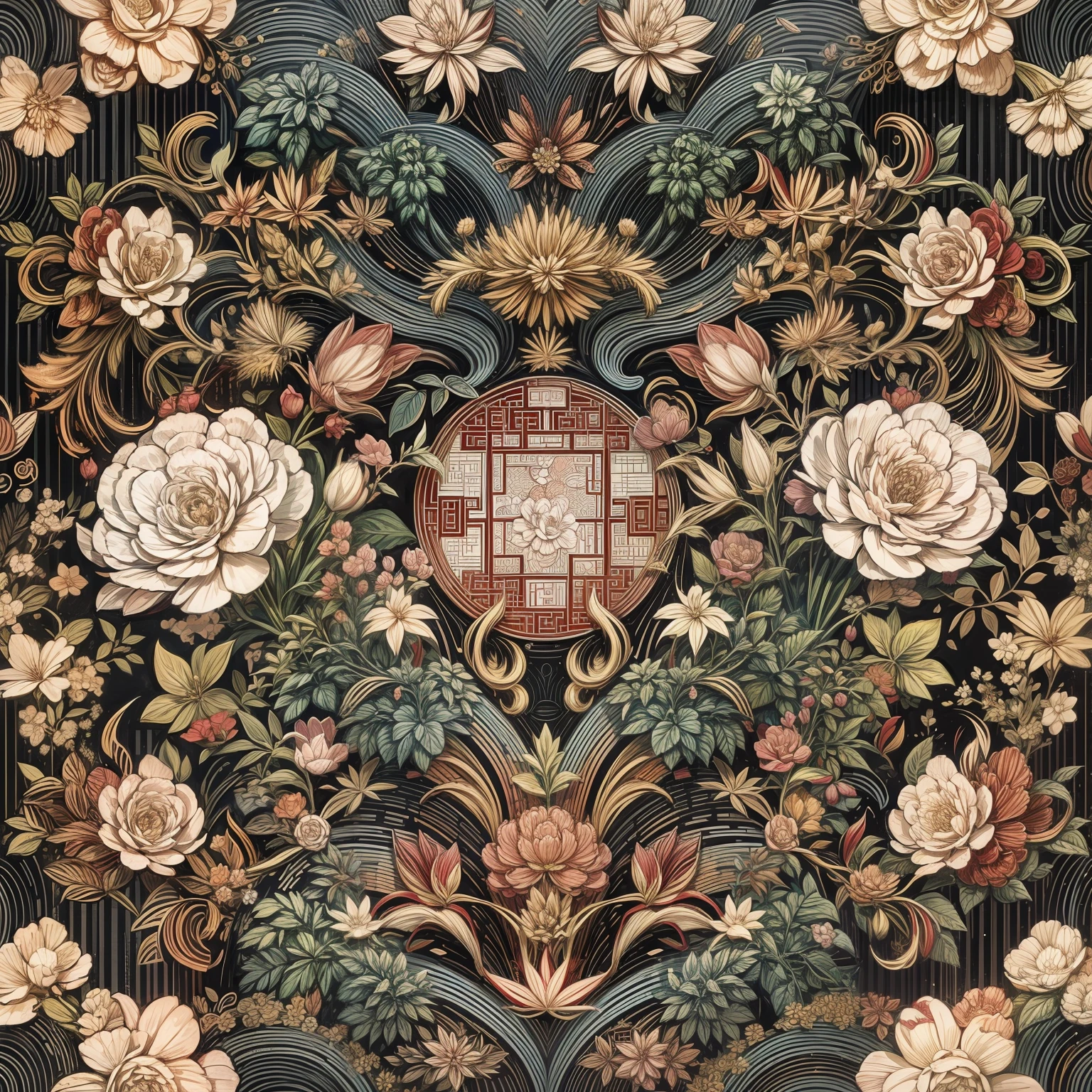 chinese pattern, no backhround, realistic, 4k