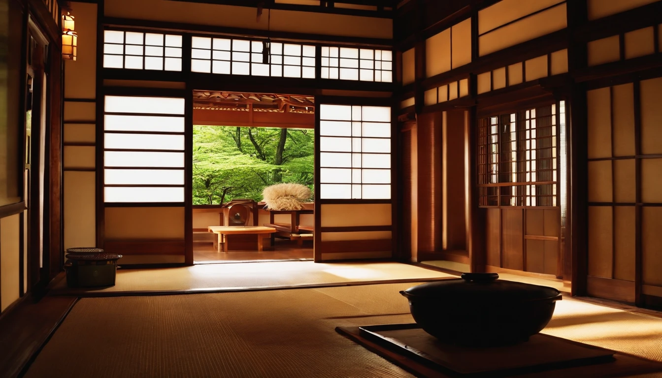 Inside the old Japan house dirt floor Intermediary Kamado
