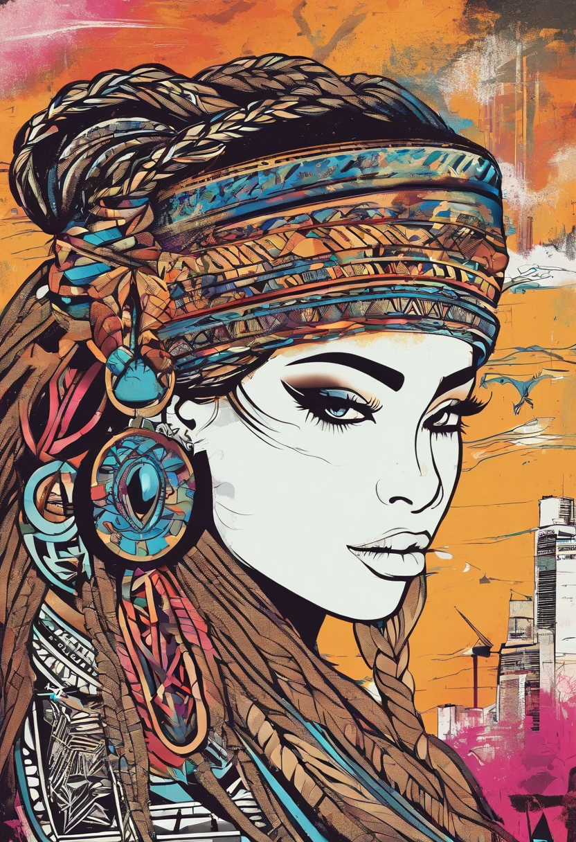 (melhor qualidade), estilo anime, mulher negra, ((pele muito nega)), Linda, anatomia perfeita, corpo perfeito,(com cabelos brancos), cabelos muito volumosos, (((with Egyptian braids))), vestindo uma roupa curta, Swimsuit with black and white details, ((missangas douradas)), fundo do deserto com muita areia, fazendo vento,