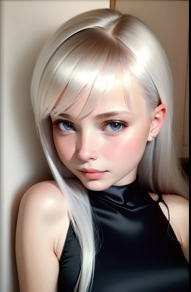 Silky silver hair