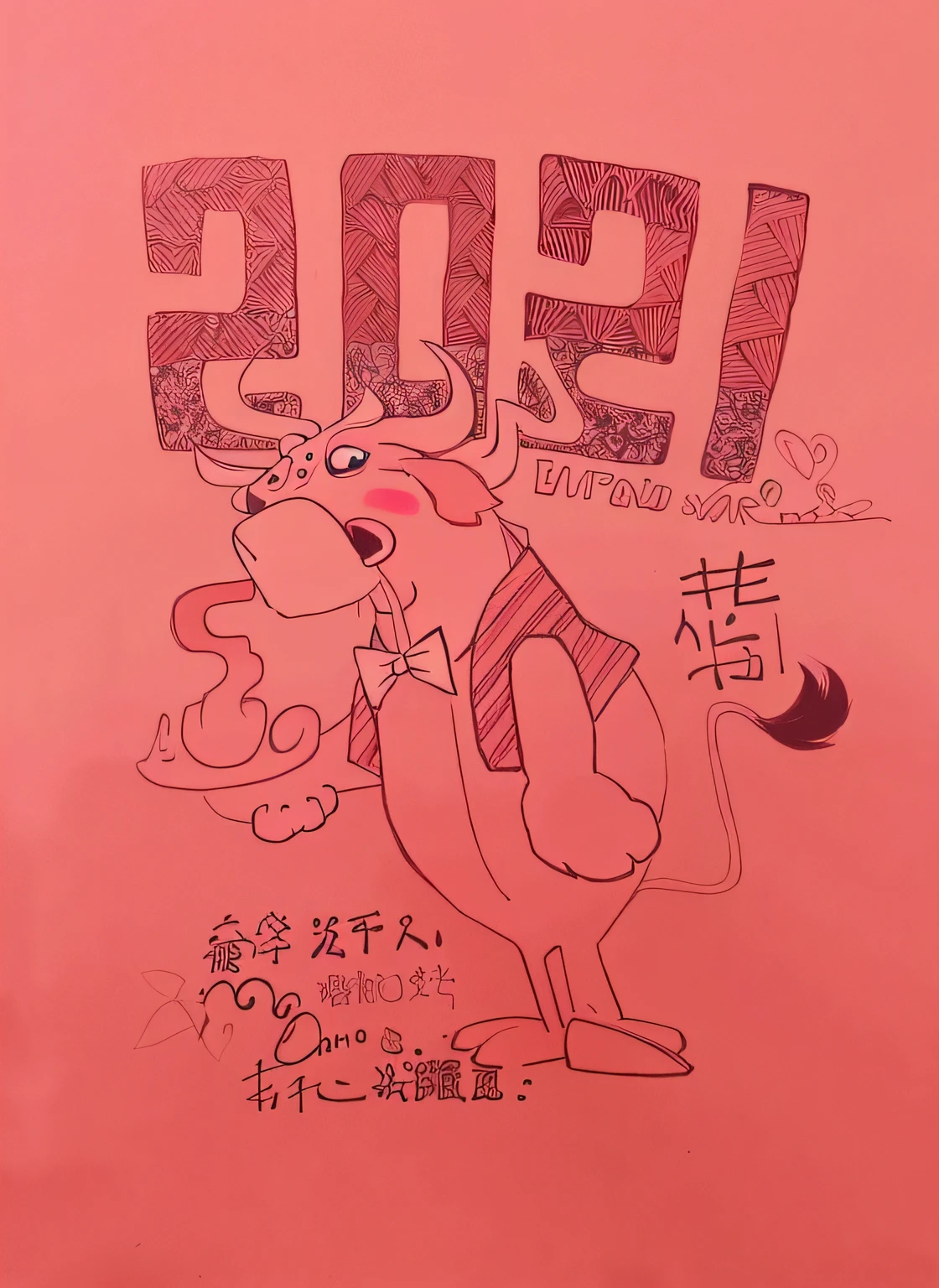 Cartoon of a cow in tie and tie, by Shinoda Toko, artist unknown, author:Toshiei Nishida, added detail, cheerfulness!!!, year 2447, Winner of the 2021 competition, unknown artist, year 2134, handpainted, Hand-drawn, year 3022