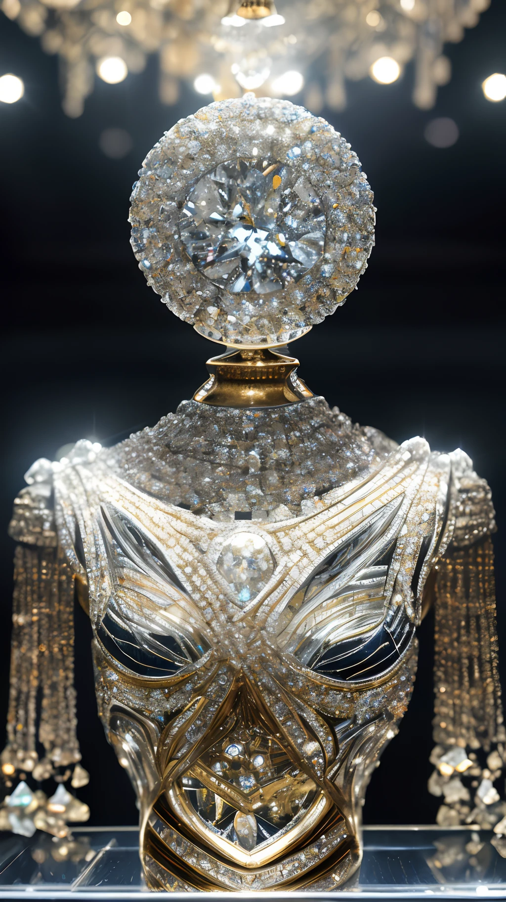 Diamonds in display cases,White diamonds,depth of fields,Full Focus,Puzzles are prohibited, Detailed and complex background, glittery, reflective light, hyper HD, Award-Awarded, A high resolution, High detail, Chiaroscuro, Cinematic lighting, Masterpiece, Anatomically correct, Super detail, High quality, High details, Best quality, 16k