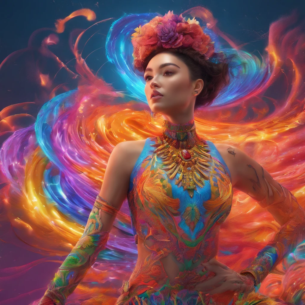 ((Best Quality, 8K, masutepiece :1.3)), 1girl in, Beautiful woman: 1.3, Beautiful face, Sensual body position, showing butt, Woman with full body horizontal, Saturated colors, psychedelic image, nffsw, mandalas, fractral, The costume, The tattoo, Painted body, bride, Slouching body, Art similar to Alex Gray's art, Lots of color saturation, Woman, vortex, A hyper-realistic, planet earth, burning, Galaxy --auto --s2