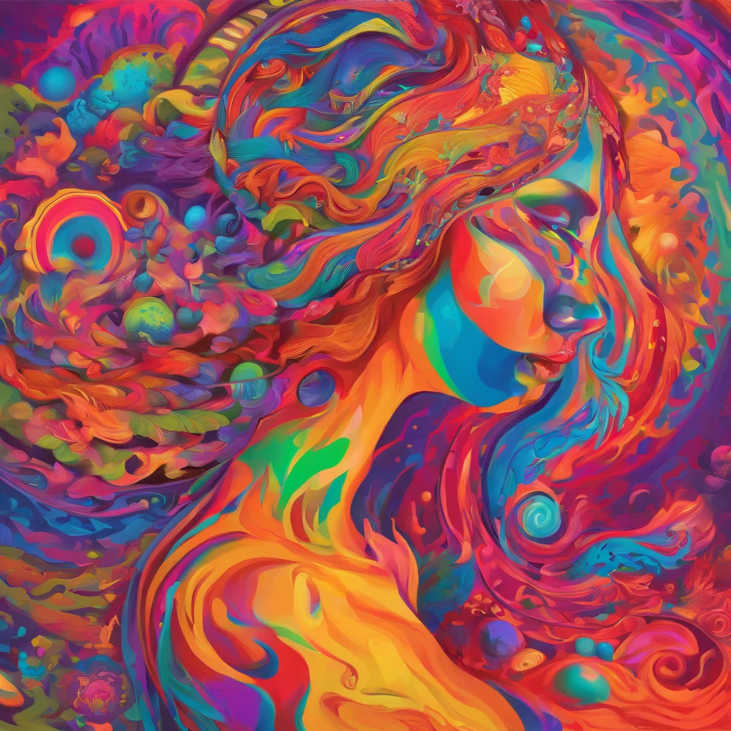 ((Best Quality, 8K, masutepiece :1.3)), 1girl in, Beautiful woman: 1.3, Beautiful face, Sensual body position, showing butt, Woman with full body horizontal, Saturated colors, psychedelic image, nffsw, mandalas, fractral, The costume, The tattoo, Painted body, bride, Slouching body, Art similar to Alex Gray's art, Lots of color saturation, Woman, vortex, A hyper-realistic, planet earth, burning, Galaxy --auto --s2