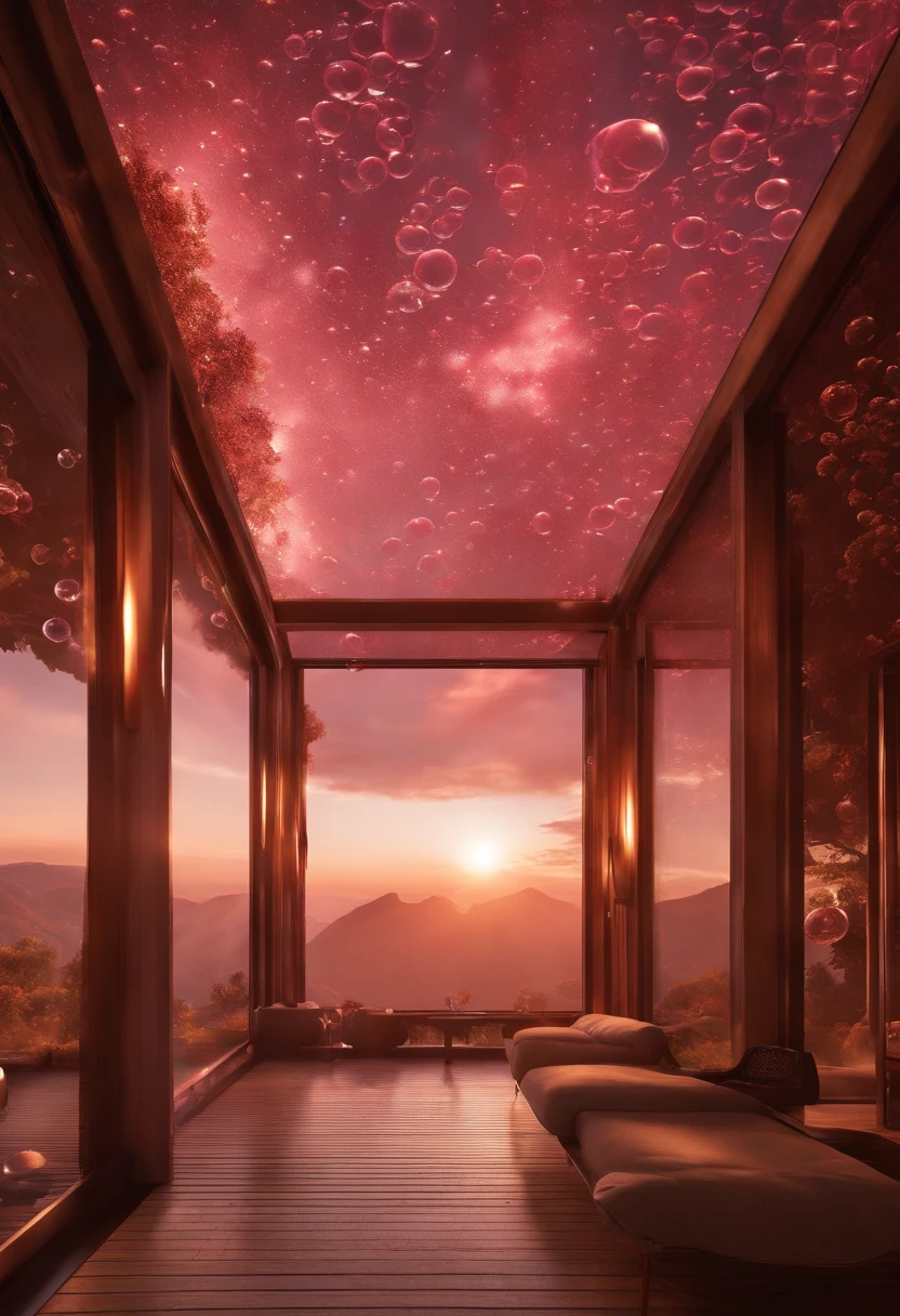 hyper-photorealistic glass bubbles pink cabins, partially embedded into the mountain, futuristic interior, a film Oblivion otherworldly atmosphere, golden hour, art highly detailed, fine details, hyper quality, trending on artstation, award-winning, megapixel, elegant, high quality, de-noise, post-processing, post-production, ultra-wide angle lens, wide angle view, super resolution, megapixel, DSLR, Nikon D750, shot on 70mm, lens, distortion, F/22, shutter speed 1/1000, long exposure, sharpened, photoshopped, vibrant colors, 32K resolution, sharp details, octane render, vray engine, unreal engine 5 --s 750 --style raw