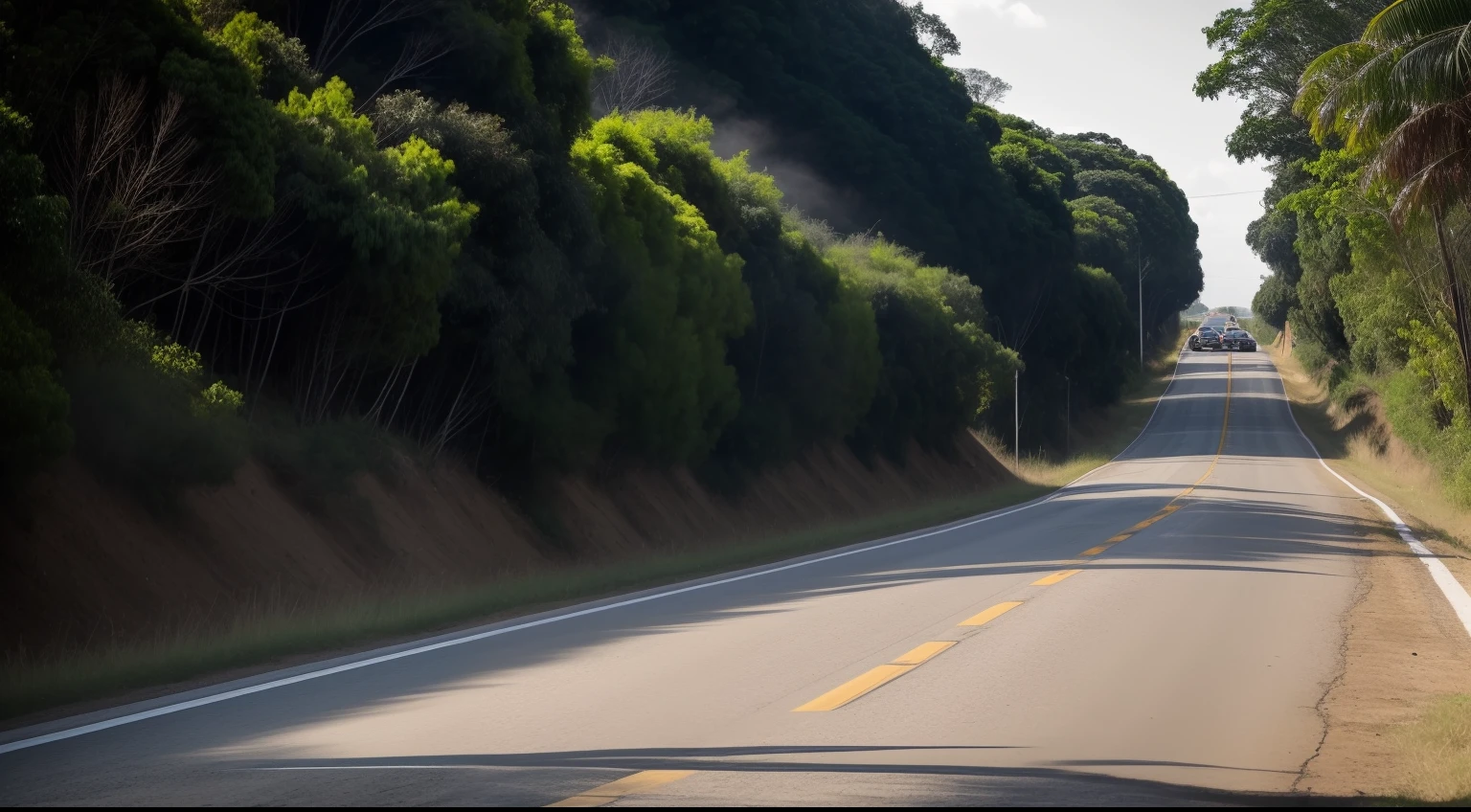 Uma cena de um corredor perseverante em uma estrada longa e desafiadora, with an aura of determination and inexhaustible energy, illustrating the part of the verse that says "they will run and they will not tire; they will walk and not be weary."