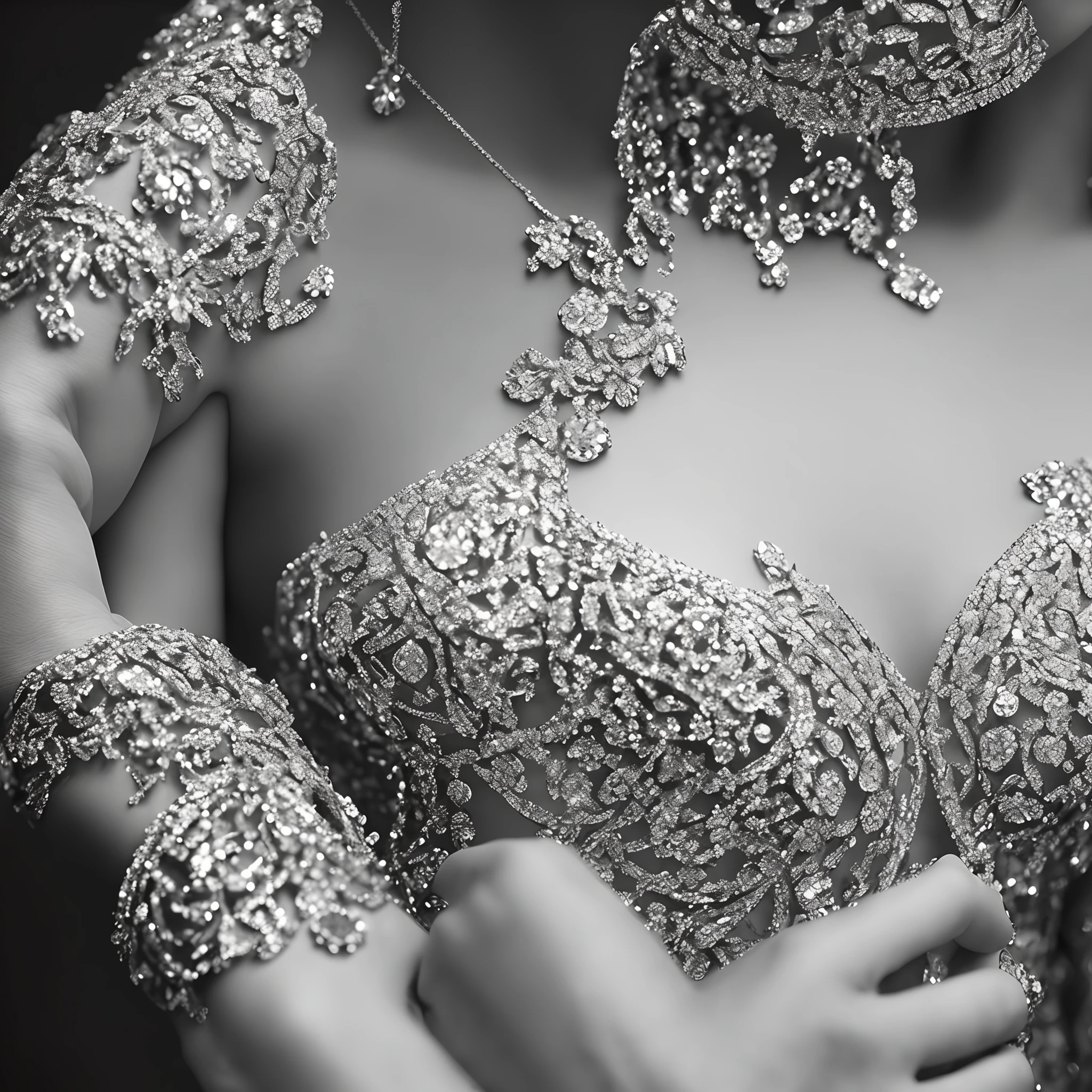 The effect of a white diamond worn on the hand,closeup cleavage,depth of fields,Full Focus,Puzzles are prohibited, Detailed and complex background, glittery, reflective light, hyper HD, Award-Awarded, A high resolution, High detail, Chiaroscuro, Cinematic lighting, Masterpiece, Anatomically correct, Super detail, High quality, High details, Best quality, 16k