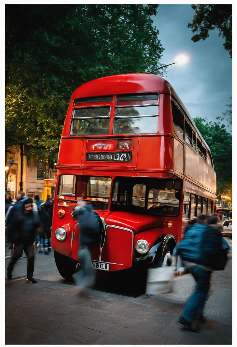 a photo of a caucasian person sprinting towards a red bus while the bus
departing from the bus stop, the person trying to catch the bus, evoke a sense
of urgency and frustration, summer, late night, crowded city center, vivid
colors, digital color film, high realism, soft natural lighting, photo taken by
DSLR camera, 50mm prime lens, --ar 1:1 50 --v 5.1 --s 2