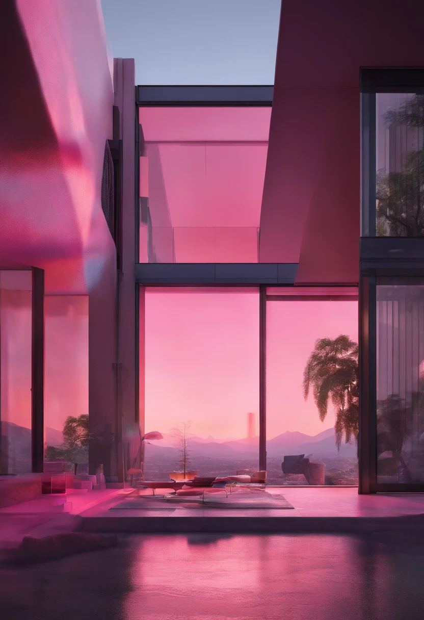 hyper-photorealistic glass bubbles pink cabins, partially embedded into the mountain, futuristic interior, a film Oblivion otherworldly atmosphere, golden hour, art highly detailed, fine details, hyper quality, trending on artstation, award-winning, megapixel, elegant, high quality, de-noise, post-processing, post-production, ultra-wide angle lens, wide angle view, super resolution, megapixel, DSLR, Nikon D750, shot on 70mm, lens, distortion, F/22, shutter speed 1/1000, long exposure, sharpened, photoshopped, vibrant colors, 32K resolution, sharp details, octane render, vray engine, unreal engine 5 --s 750 --style raw