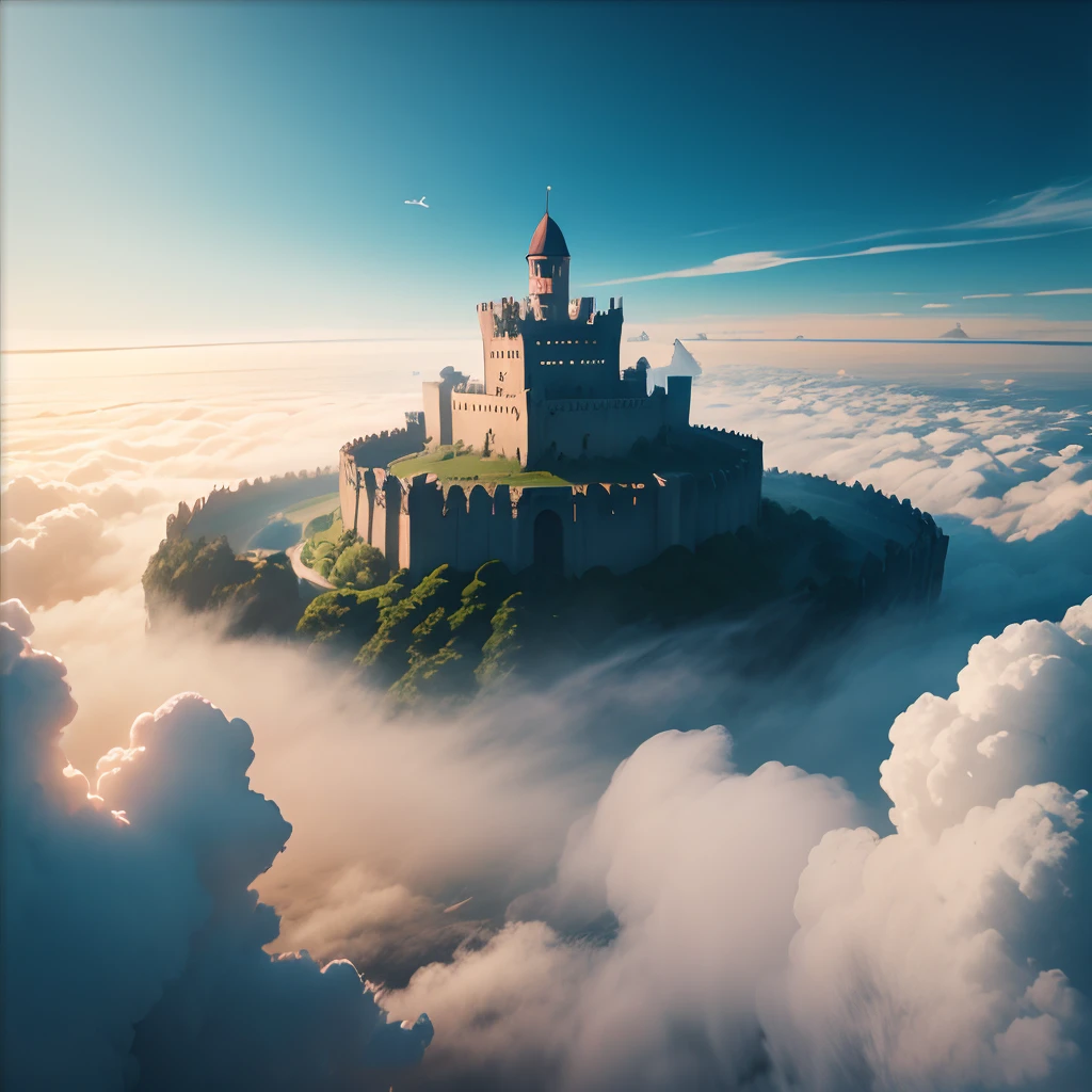 fortress flying over a sea of clouds --auto