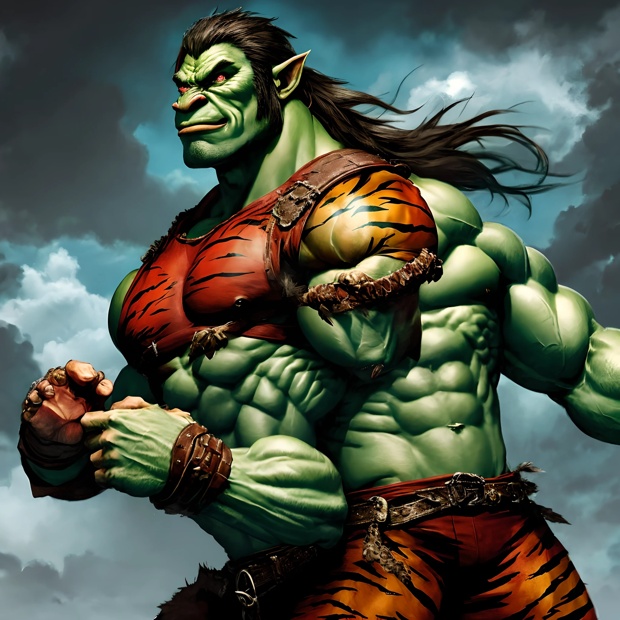 Muscle tiger orcs,nakeness
