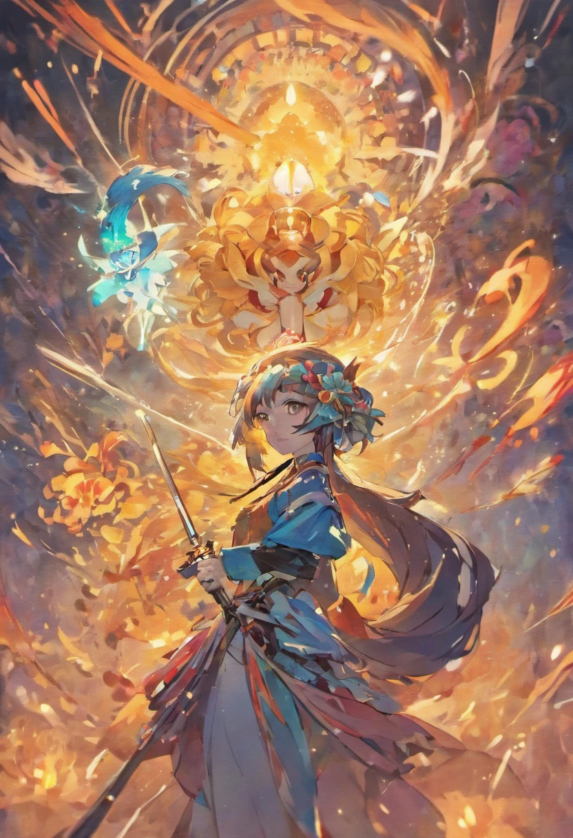Woman with sword and flower helmet, Holding the swordtails, artwork in the style of guweiz, katanas strapped to her back, katanas, takato yomamoto. Female Samurai, Glo Anime , katana zero video game character、 Detailed drawing. Vivid colors. High image quality. --S 1000 --AR 4:5 - Rainbow 5