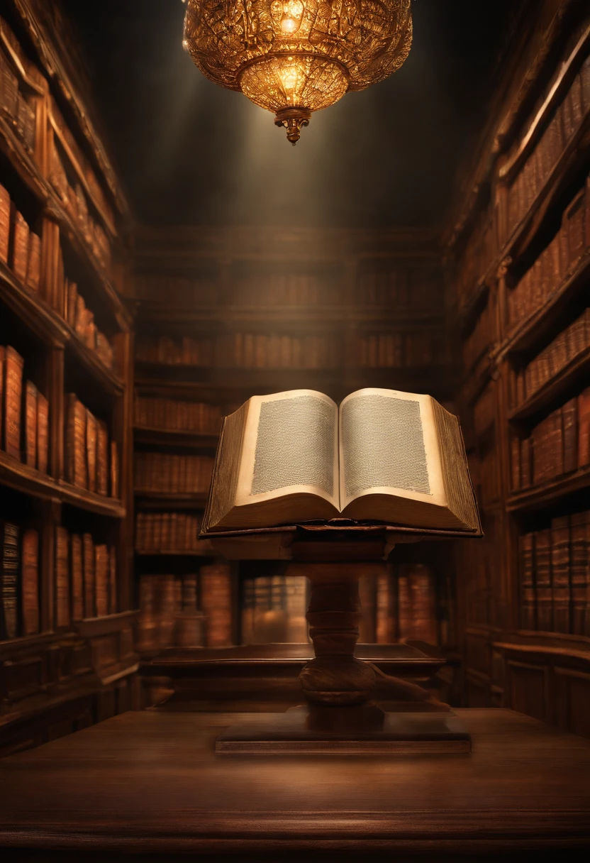 "Please, Create high-resolution images of the Bible that capture the awe and spiritual significance of this book of scripture. Images should convey the historical and religious importance of the Bible, Present it with dignity and respect. Using soft lighting、Highlight cover and page details, Emphasis on texture and aging, Where applicable. Place the Bible in a setting that evokes sacred environments, Like the wooden shelves and illuminated altars of ancient libraries. Colors should be subtle and typographic, self-introduction, Must be elegant and discreet. This image is、It should inspire a sense of reverence and spiritual connection to the words and teachings contained in the Bible."