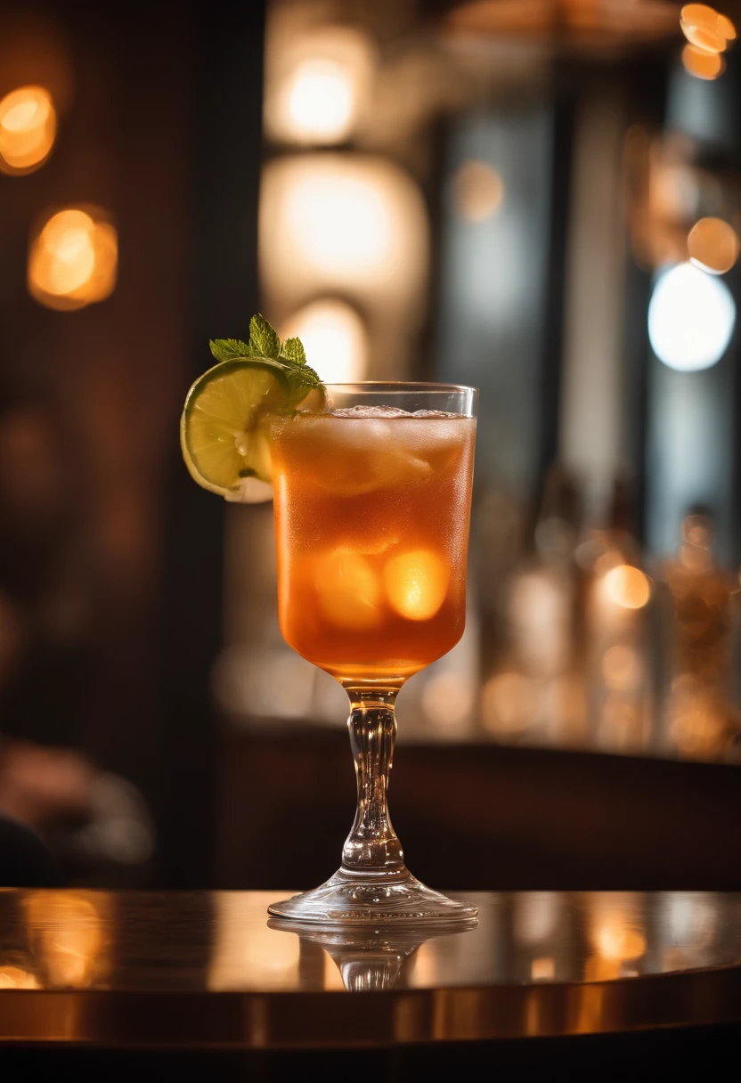 (best quality,highres:1.2),ultra-detailed,(realistic,photorealistic,photo-realistic:1.37),blurry bar background,highly detailed bar scene,soft focus background,bokeh lights,ethereal atmosphere,shimmering lights,abstract bar setting,lively ambiance,vibrant colors,richly textured surfaces,stylishly decorated,artistic lighting,attractive cocktails,on-tap craft beer,reflections on the sleek countertop,long bar counter,stools lined up,smoke swirling from a cocktail glass,exquisite glassware,stylish patrons,enjoying the evening,soft jazz music playing,private corner for intimate conversations,sophisticated bartenders,crafting intricate cocktails,captivating mix of shadows and lights,hints of laughter and conversation,faint scent of liquor in the air,subtle yet inviting glow,comfortable and cozy seating arrangements