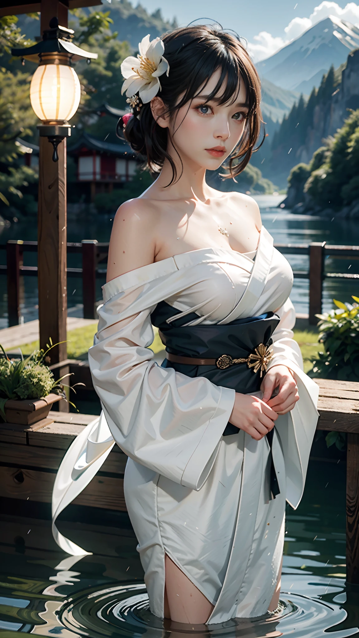 Scoop Neck,,beautiful caucasian woman,(((open neck))),slender body,light blond hair, Attractive posing, Full body, perfect detailed face, frame the head, glamour,damage costume,beautiful caucasian woman,slender full body,perfect detailed face, frame the head,wear torn,(torn clothes:1.5),,,((a school girl in ripped Japanese sailor school uniform)),(night sea background:1.2),shiny skin