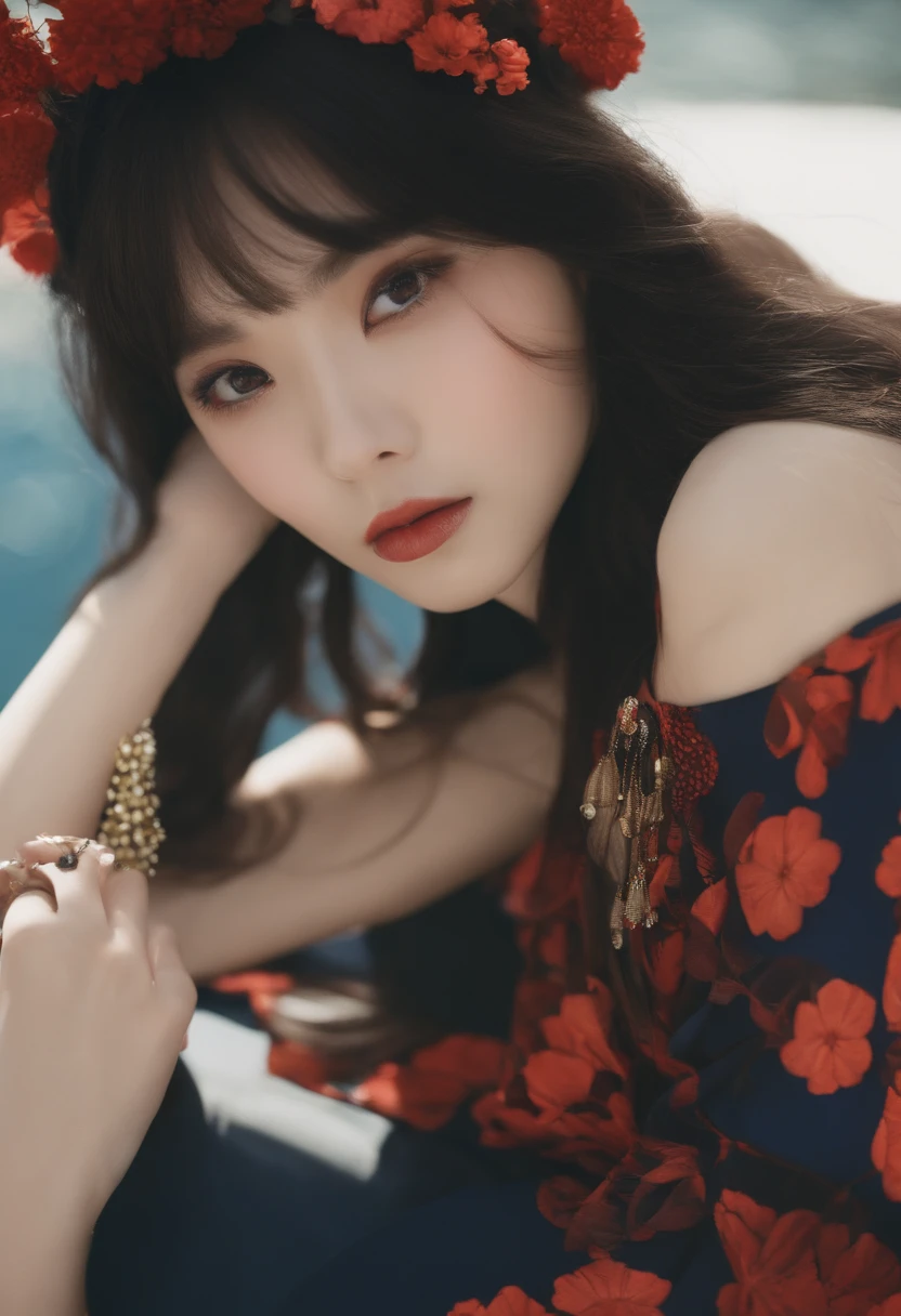 swim wears、Small face、A dark-haired、japanes