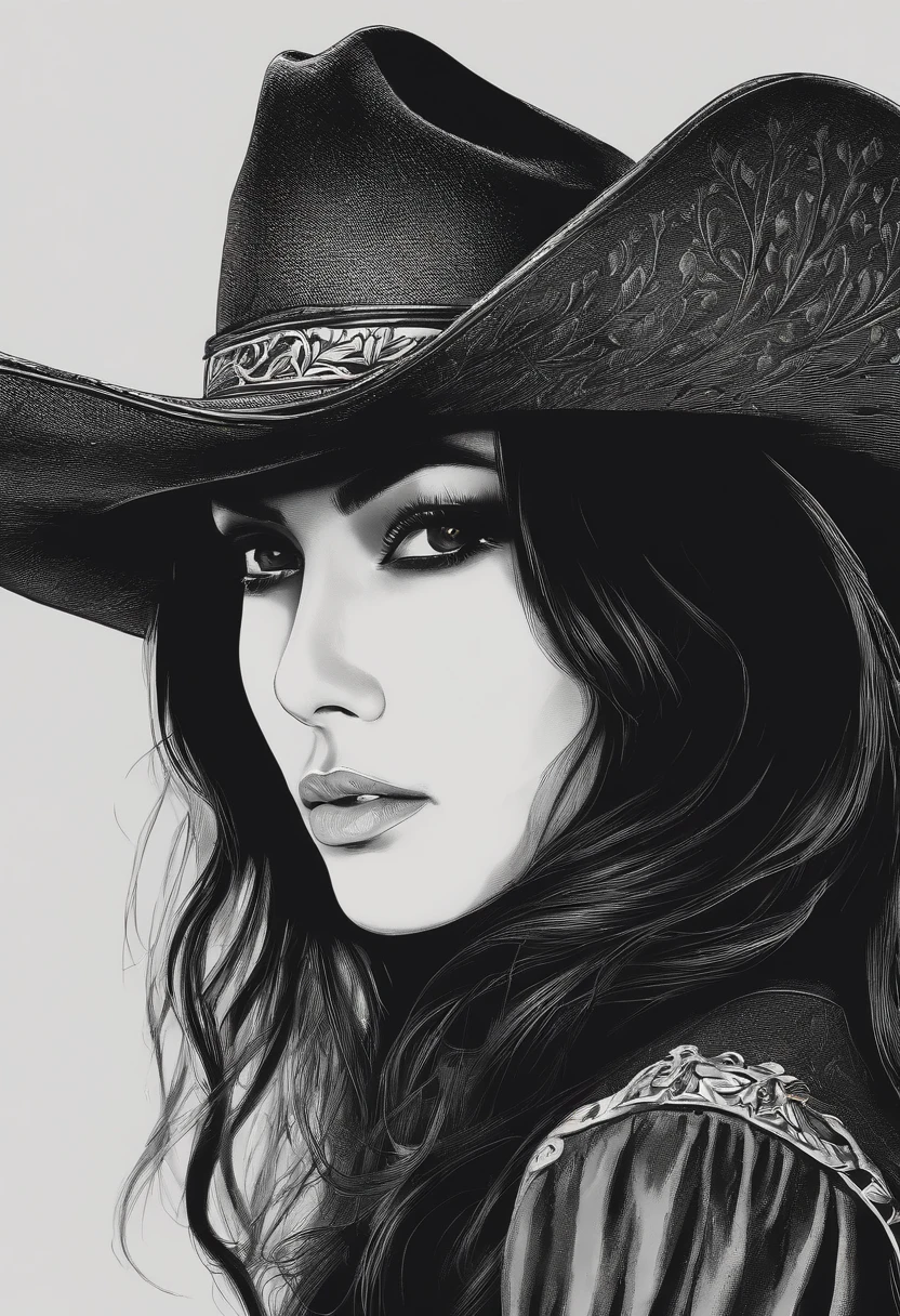 Cowgirl、a small face、A dark-haired、japanes、midiam