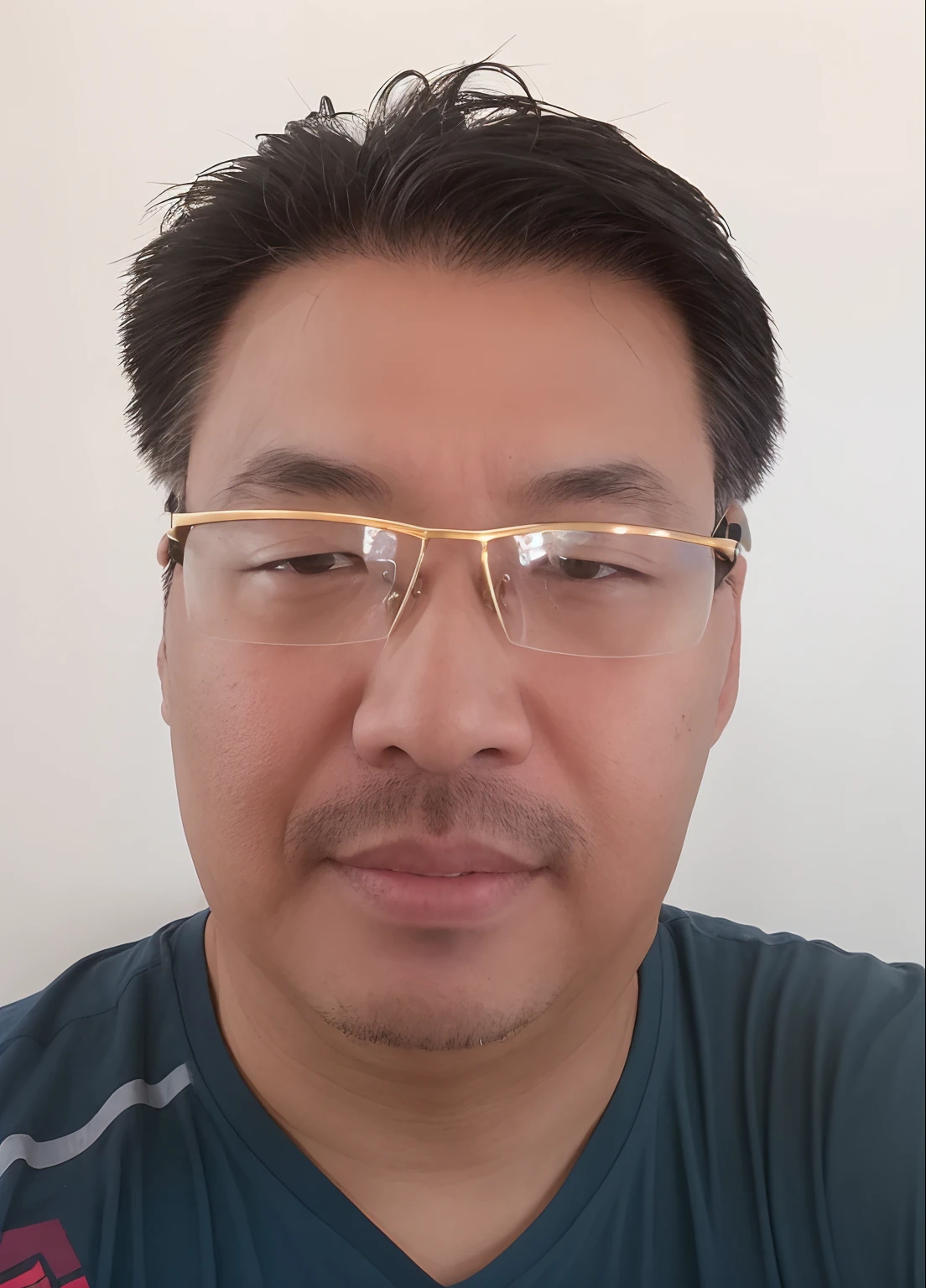 There was a man with glasses looking into the camera, front picture, 2K selfie photos, 45 years old men, zeng fanzh, khyzyl saleem, wearing gold glasses
