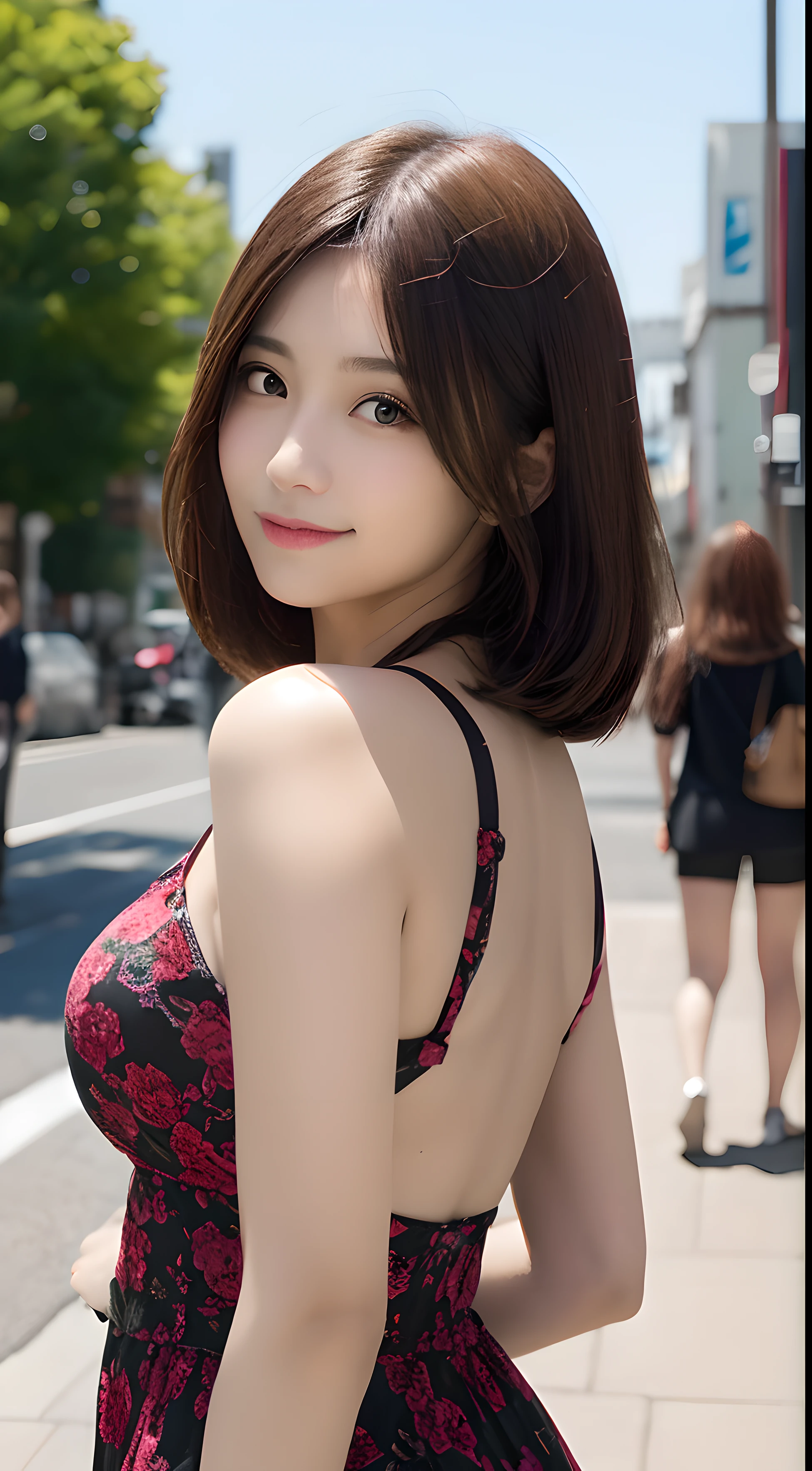 masutepiece, best quality, illustration, ultra-detalhado, detalhe fino, alta resolução, Papel de parede 8K, perfect dynamic composition, belos olhos detalhados, Moda Feminina Outono,cabelo curto bob,Breasts small lip of natural color, Poses sensuais ousadas,sorrir,Harajuku、Menina 20 anos、fofo、Subject looking at sexy pose on camera