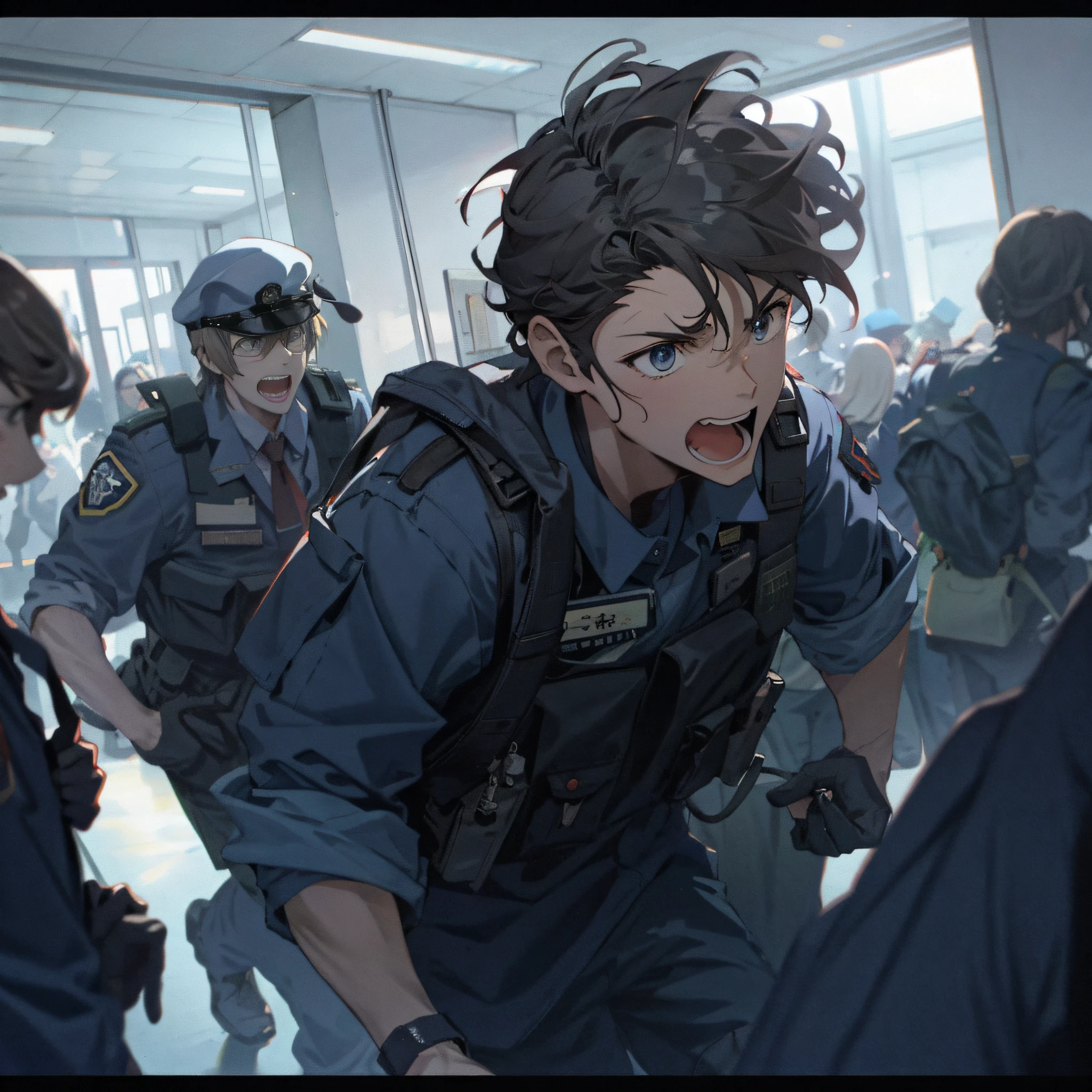 Anime characters in uniform