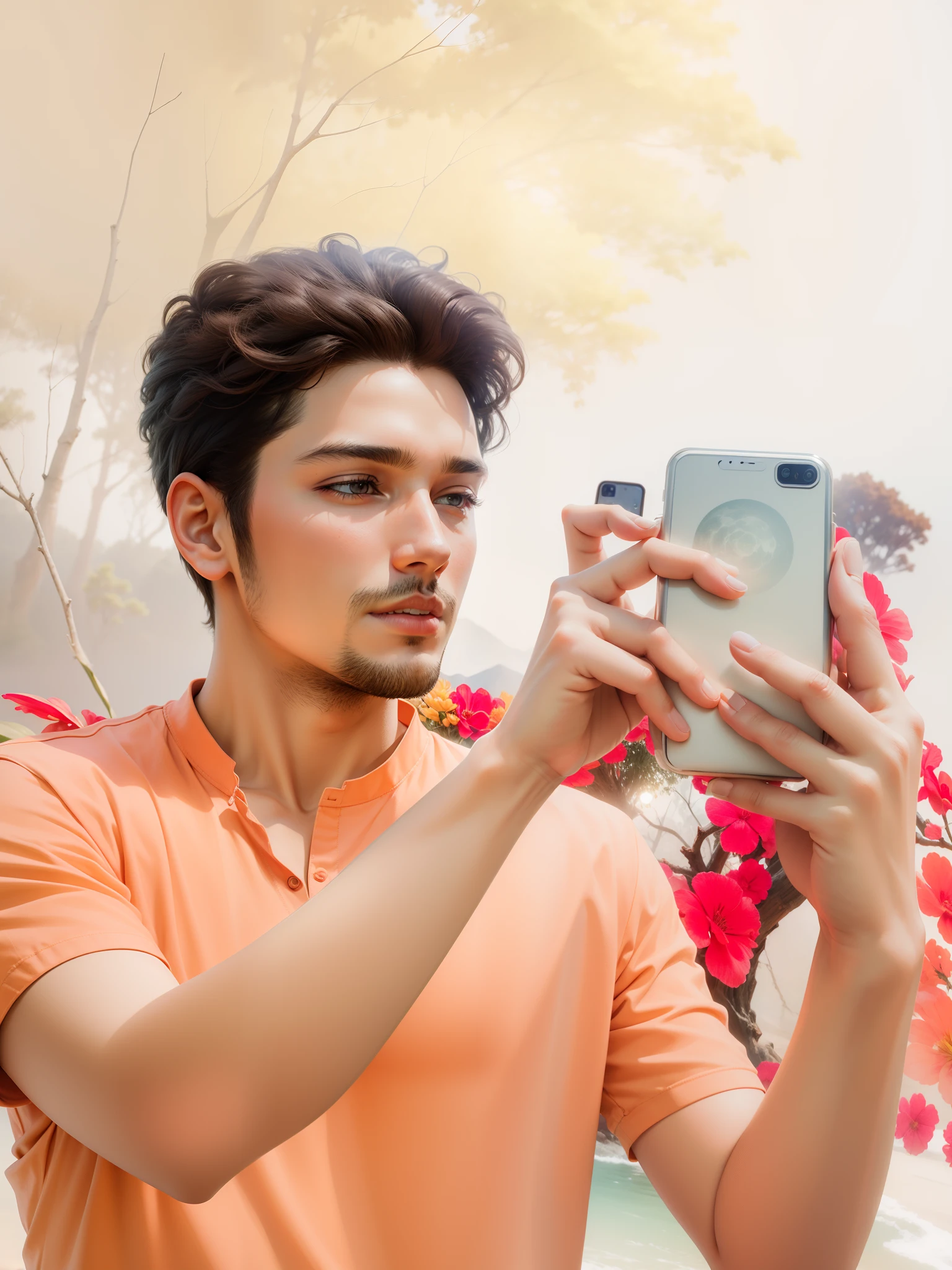 Realistic model with Nature Background