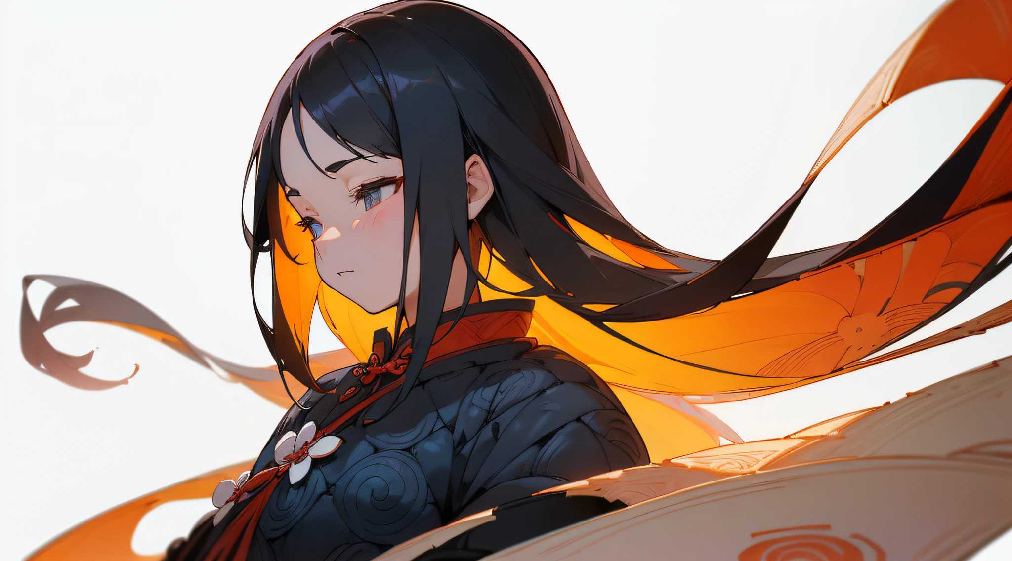 (White background:1.4),(Silhouette of a girl's head, Eyes closed, Colorful long hair, Oriental elements),(Chinese Illustration:1.3,paper art:1.3, Quilted Paper Art:1.2),( Reasonable design, Clear lines, High Sharpness,Best Quality, Very detailed, masutepiece, Movie Light Effects, 4K )